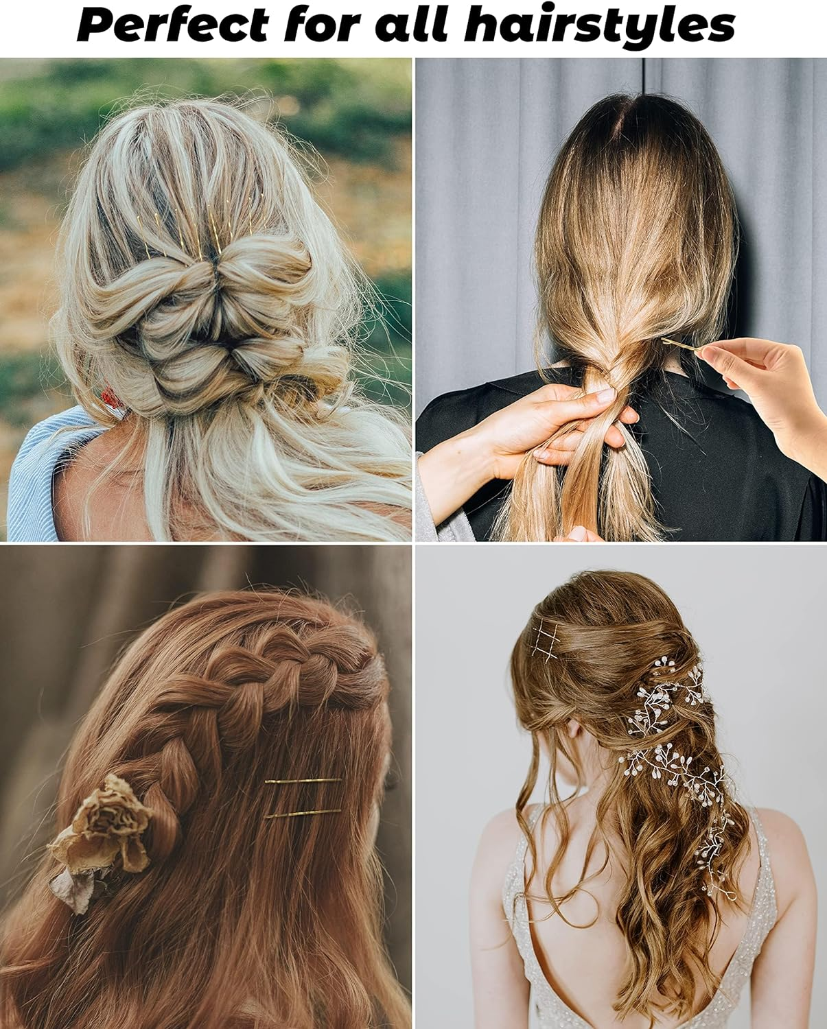 100Pcs Bobby Pins Blonde, 2.2Inch Wavy Gold Hair Pins, All Hairstyles Strong Grip and Pain Free Pins for Girls Women with Storage Box image number 4