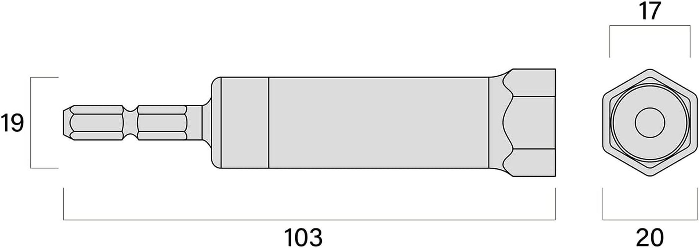 Fujiya 506-17K-BG Oscillating Raceway Socket, Hex, 0.7 Inches (17 Mm), Black Gold image number 1
