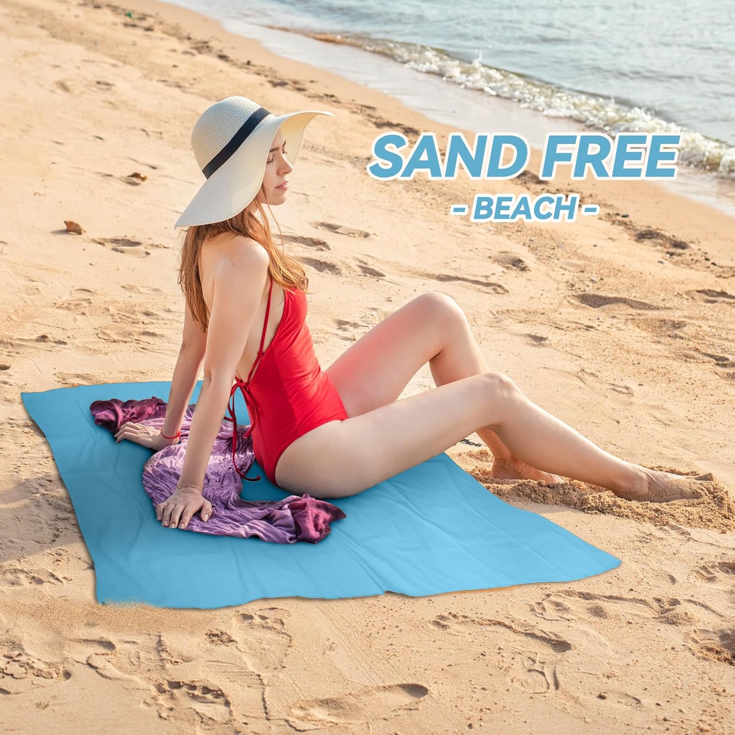 Microfiber Beach Towel-Perfect for Travel, Sports, Camping, Swimming, Yoga, Gym- Quick Dry, Sand Free, Compact, Lightweight, Absorbent (Blue, Large (160X90Cm, 63X35&rdquo;))