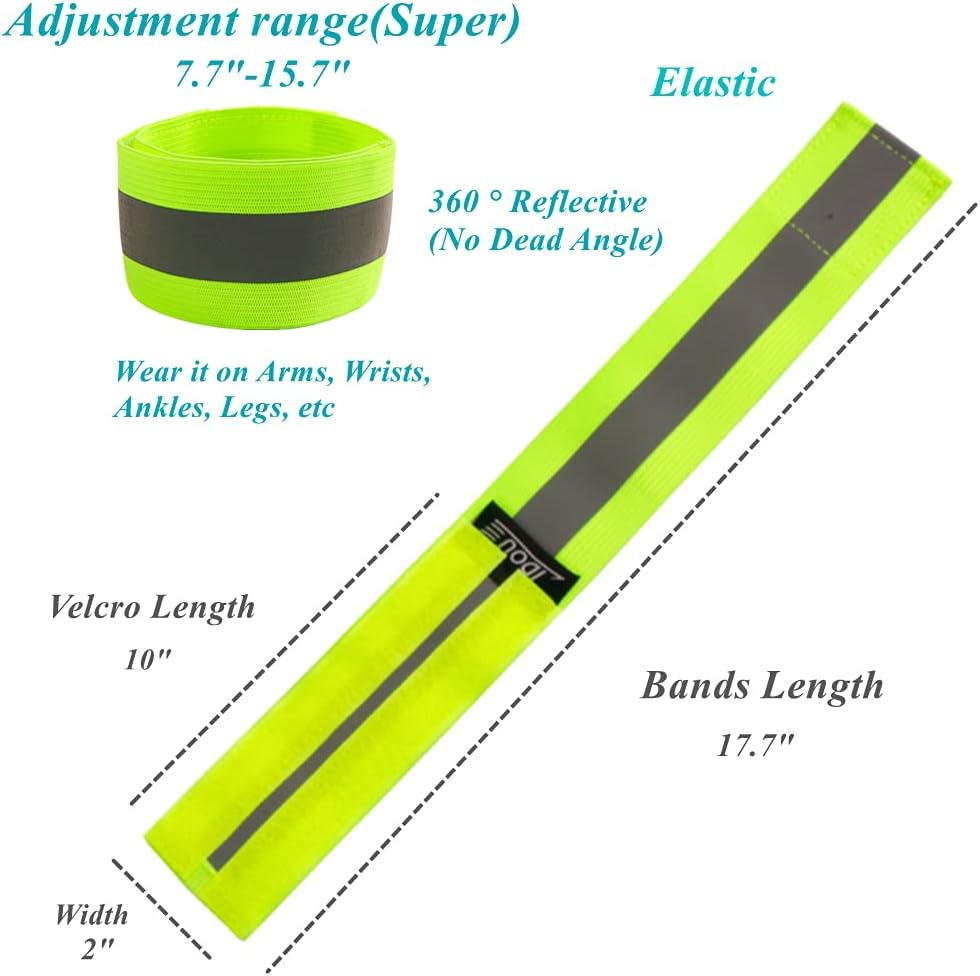 IDOU Reflective Running Gear,Reflective Bands for Arm/Wrist/Ankle/Leg,Biking Accessories for Women and Men - Yellow - 1 Belt -Xxl image number 4