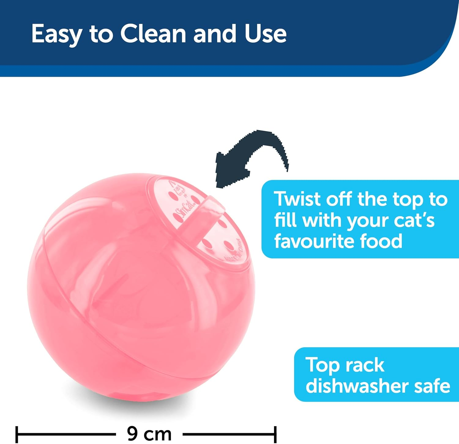 Petsafe Slimcat Meal-Dispensing Cat Toy, Great for Food or Treats, All Breed Sizes Pink - Green image number 6