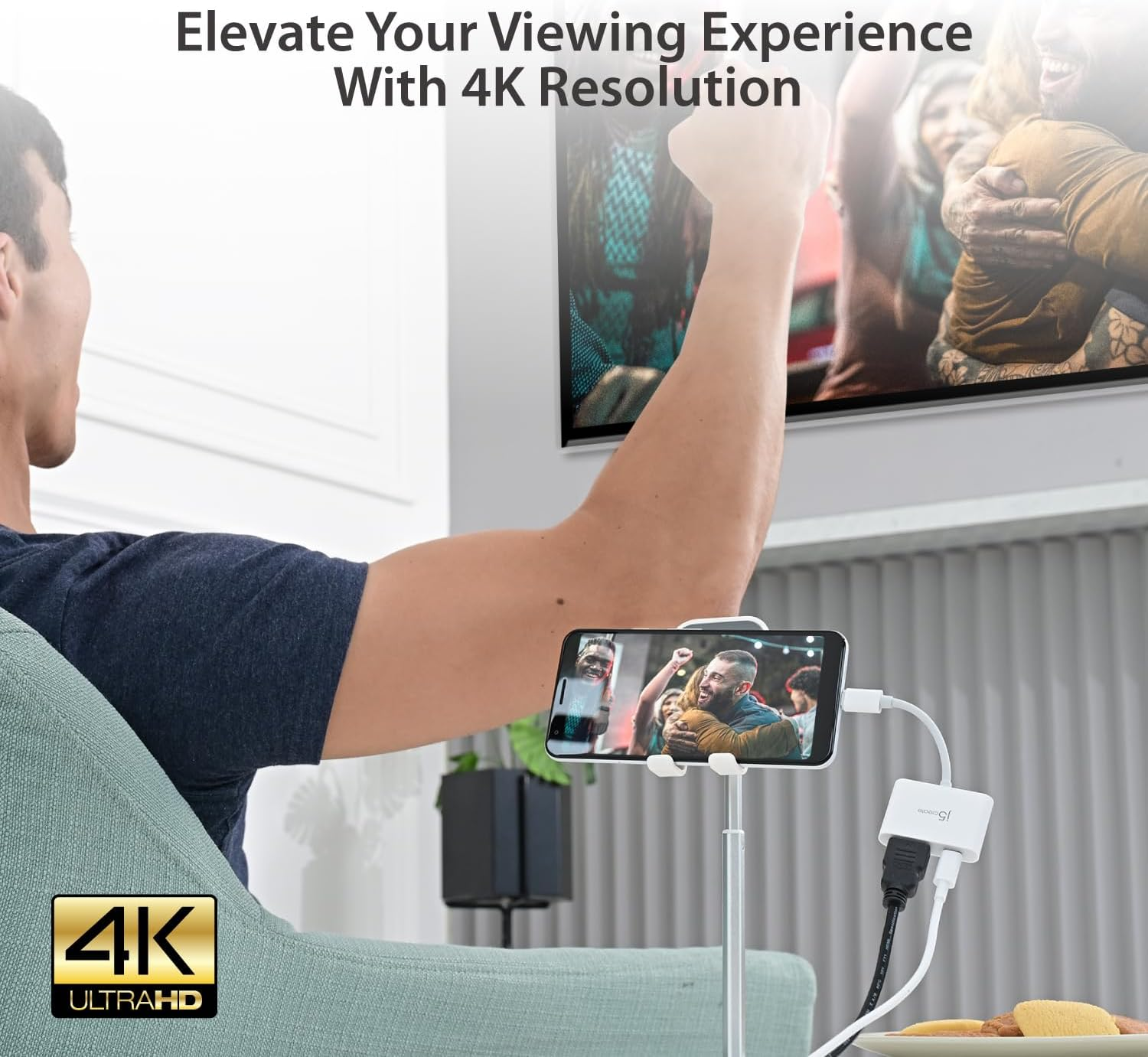 J5Create USB-C to 4K HDMI Adapter with Power Delivery, Supports 4K UHD Video, Passthrough Power up to 100W for Connected Devices, Compatible with Macbook, Ipad, Smartphone, Laptop image number 1