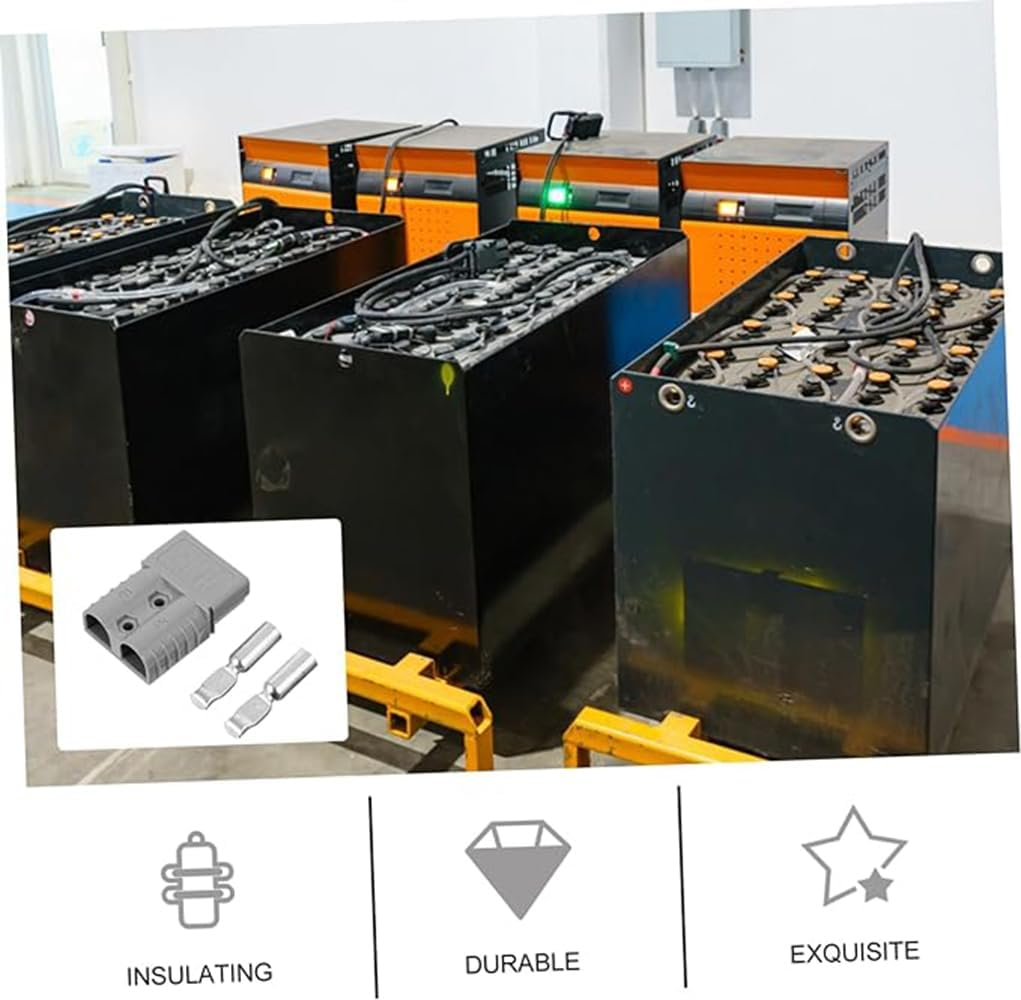 10 Pcs Anderson Style Plug Connectors 50 AMP 6AWG 12-24V DC Power Contacts Plugs with Solid Copper Terminals (10) image number 2