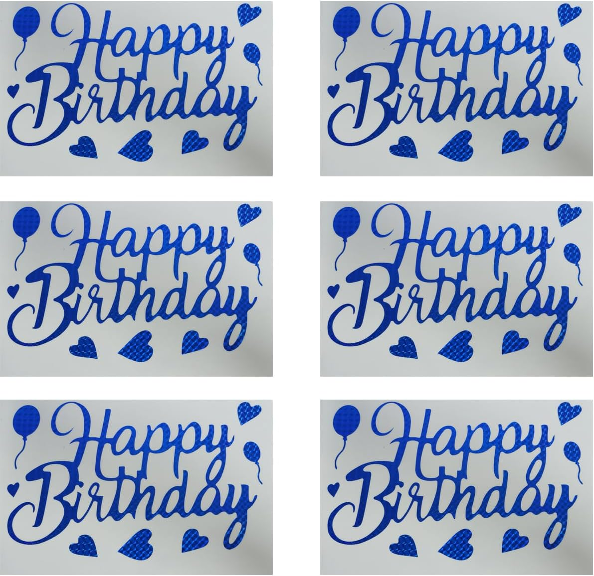 Generic Pack of 6 Gold Happy Birthday Balloon Stickers, Self-Adhesive Balloon Decorations for DIY Balloons at Birthday Party, Unisex-Kids