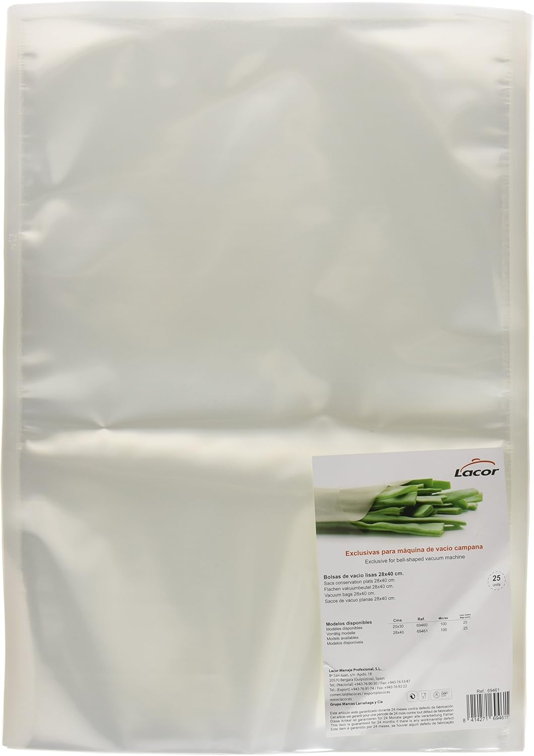 Lacor Flat Vacuum Bags, 20 X 30 Cm
