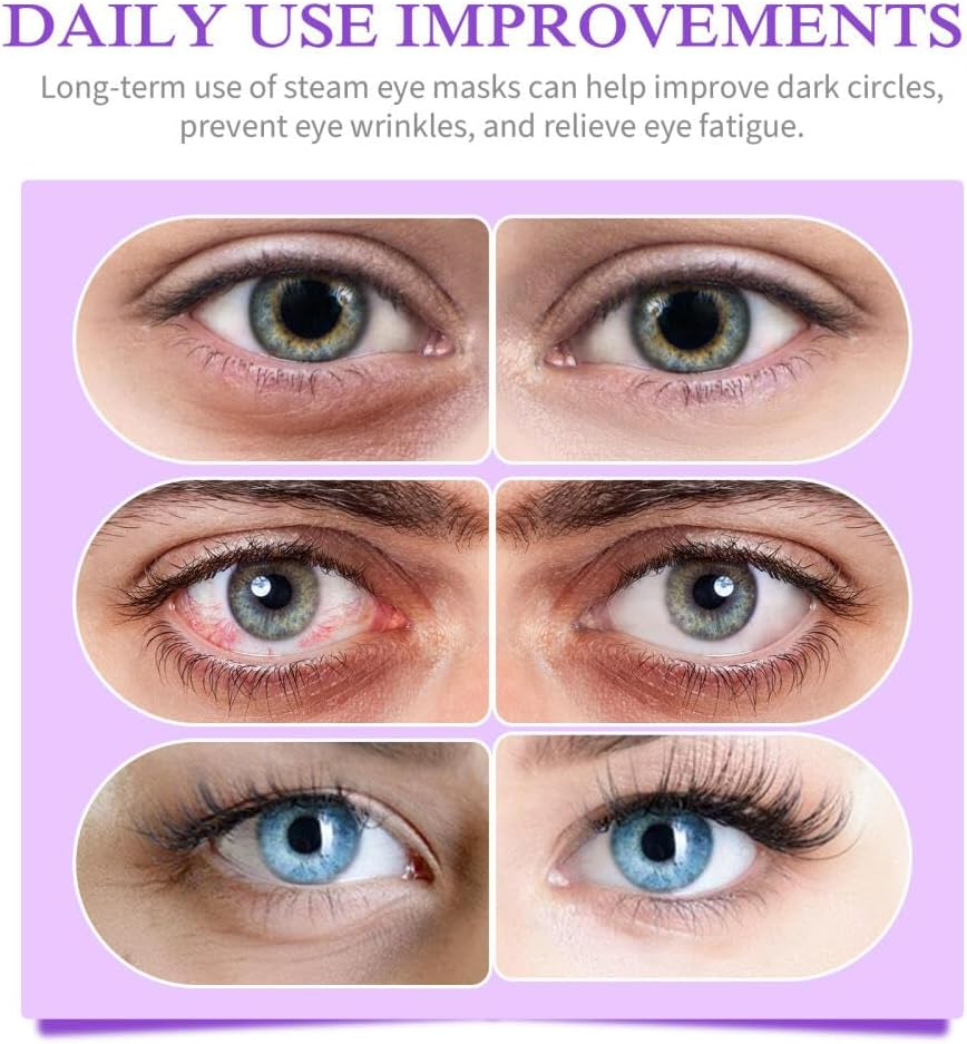 Dolemay 12 Packs Steam Eye Mask,Lavender Hot Compress Self Heating Warm Eye Mask Disposable Heated Sleep Eye Mask for Dry Eyes Dark Circles Relax Comfortable Warming Eye Mask for Home Office Travel image number 4