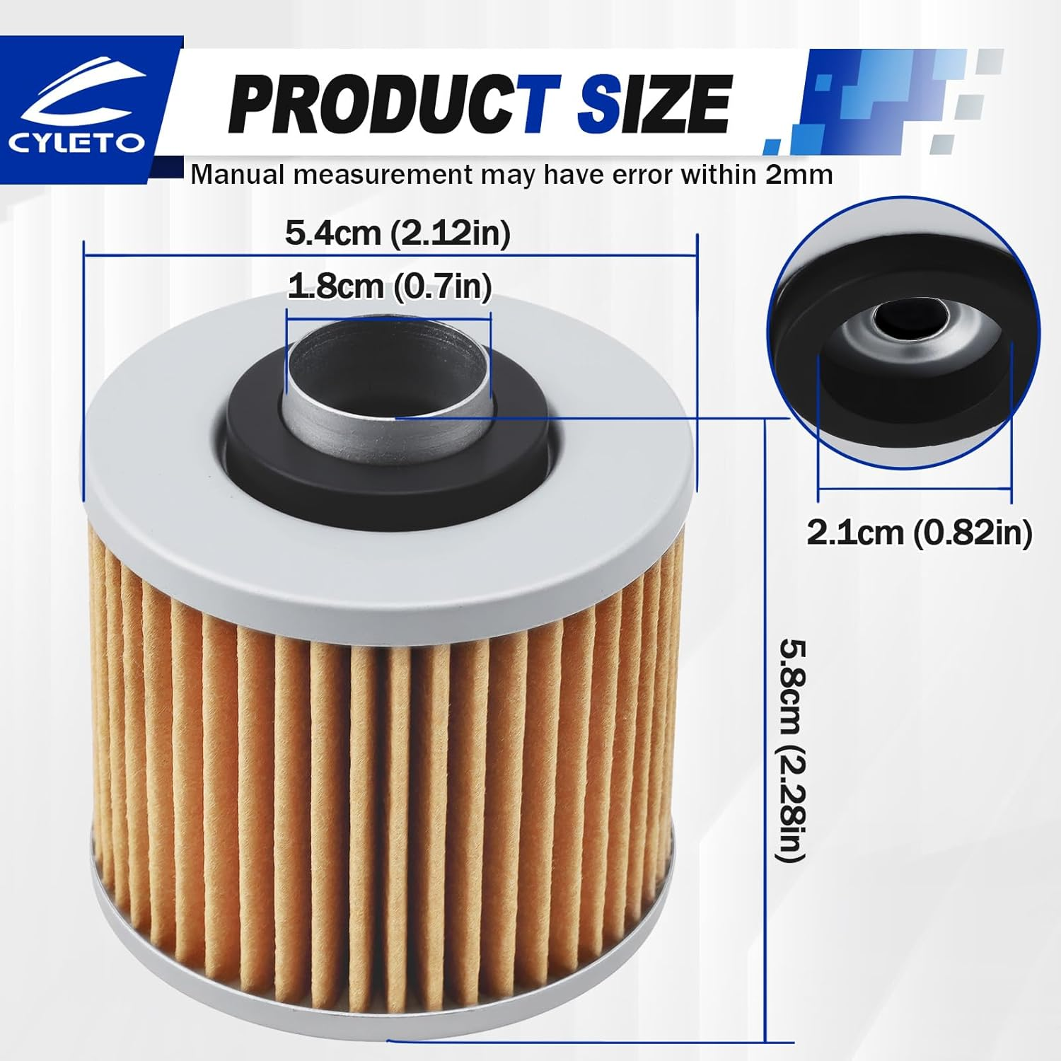 Cyleto 145 Oil Filter for YAMAHA XVS650 XVS 650 V-Star Custom 650 XV250 XV 250 Virago V-Star 249 XVS1100 YFM 700 Raptor YFM 600 Grizzly image number 4
