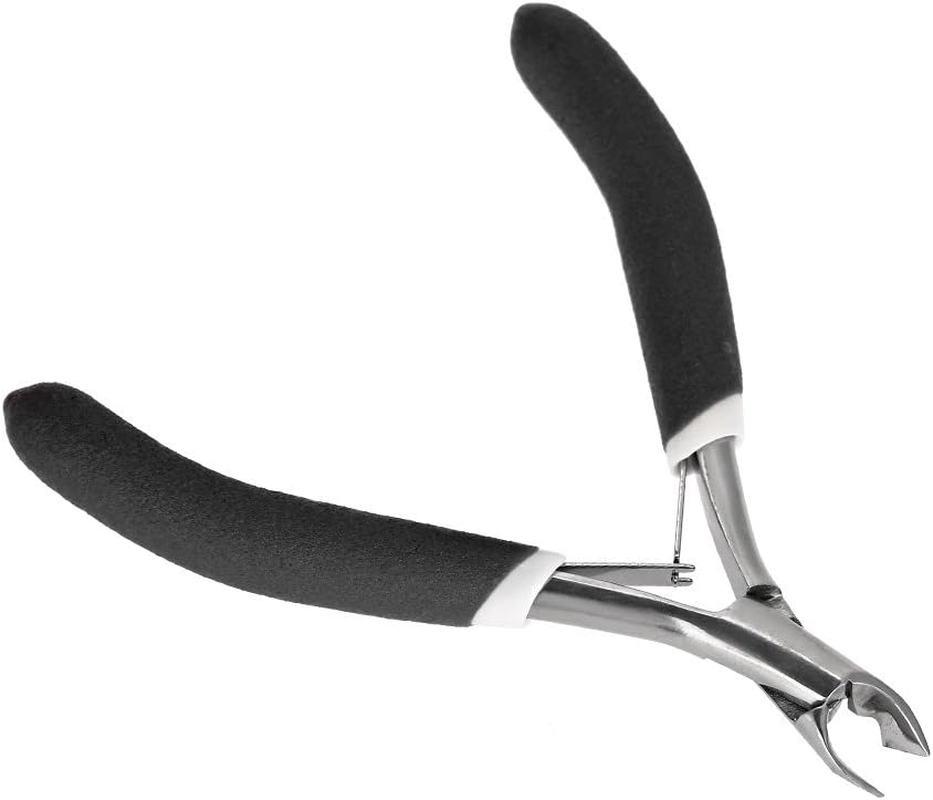 Cuticle Nippers, Professional Stainless Steel Cuticle Scissors, Perfect Nail Care Tool for Manicure and Pedicure at Home/Spa/Salon (Black)