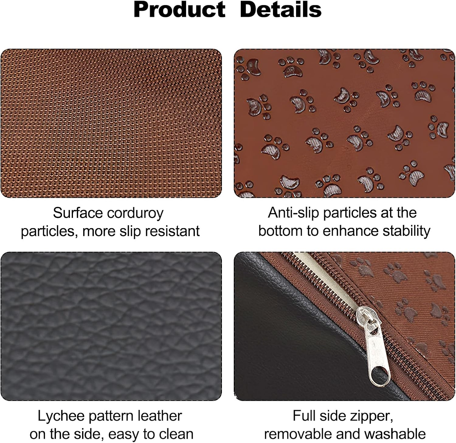 Galat&eacute;e Pet Stairs, Washable & Zippered Cover Removable, High Density Foam, 3 Floors, Grey