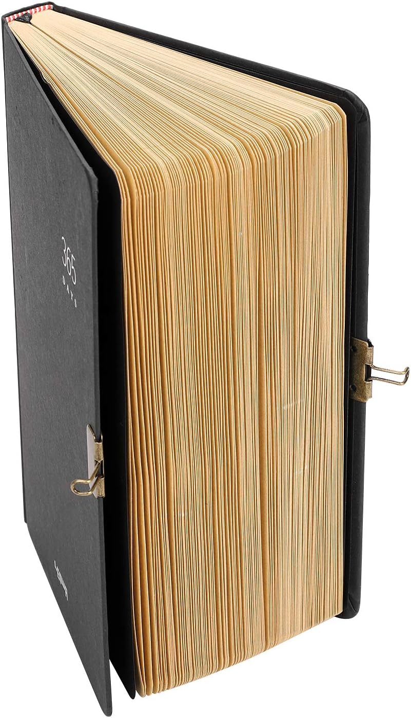 365 Day A5 Kraft Paper Hardcover Journals Notebook with Lock 1-Year Journal a Page a Day Daily Diary Scrapbook Numbered Blank Page Sketchbook Writing Notepad for Journaling Schedule Agenda image number 4