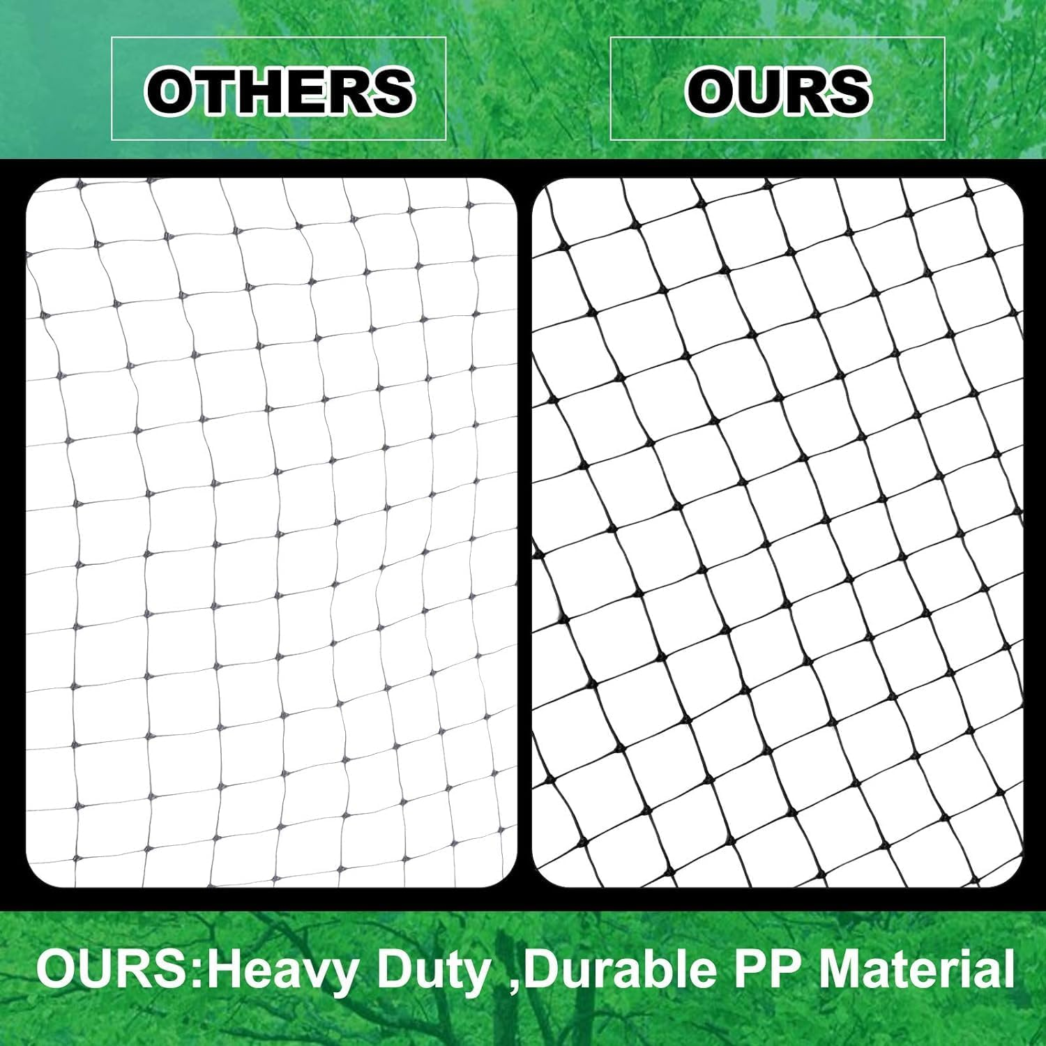 Deer Fence Netting, 7X33Ft Garden Bird Netting for Chicken Coops, Plant Covers Fine Mesh Protection Net Black Heavy Duty Trellis for Vegetables image number 3