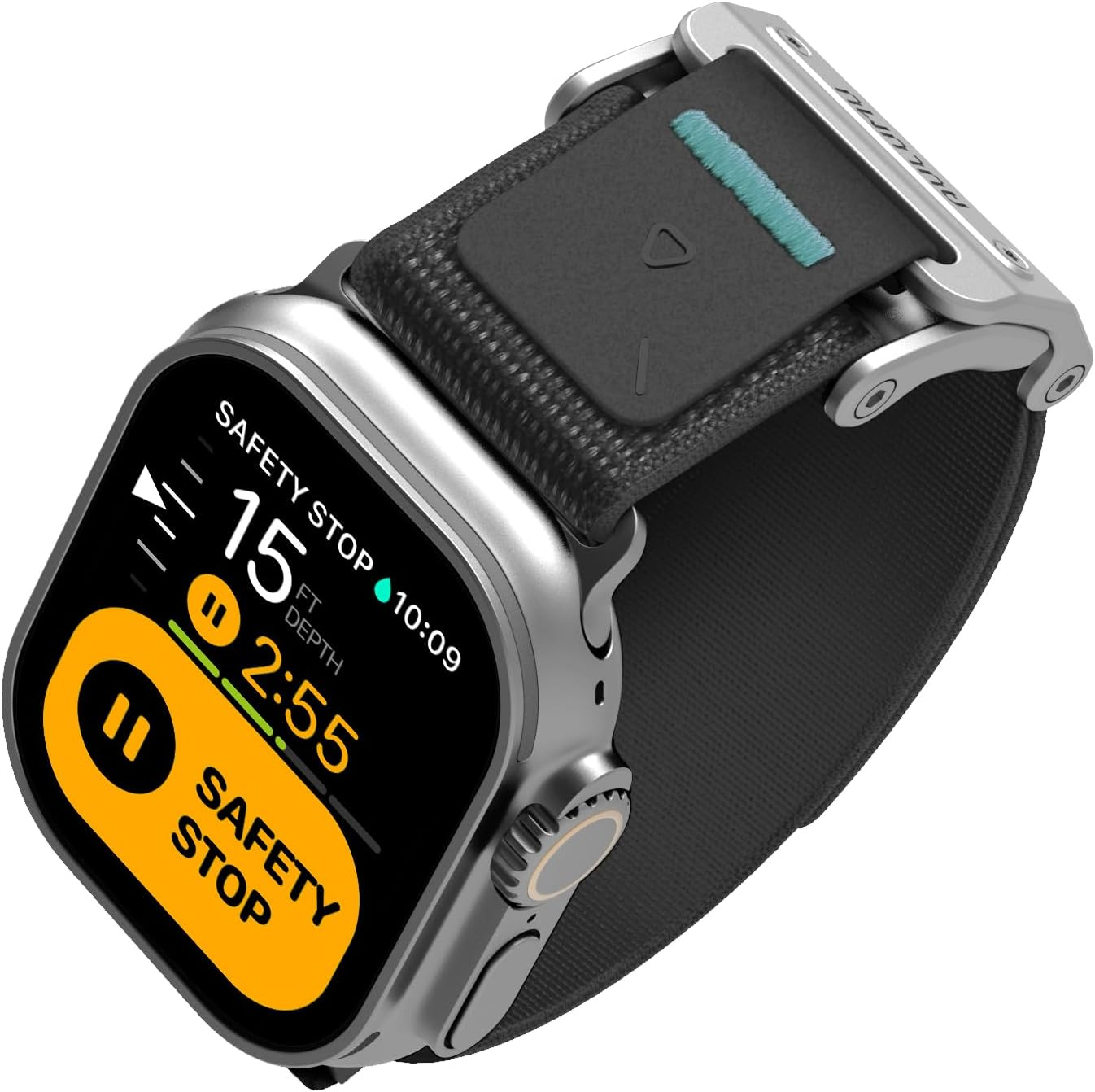 Aulumu A11 Mag Buckle Slim Band Designed for Apple Watch | Memory Quick Release | Velvet Nylon Braid | Stainless Steel Magnetic Clasp