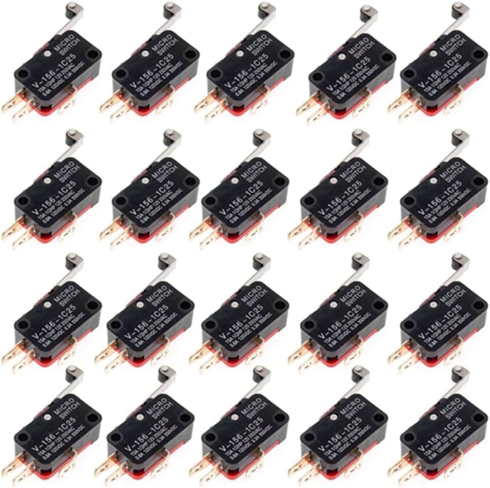 20Pcs V-156-1C25 Instant SPDT Snap Action for Micro Limit Switch with Long Hinged Roller image number 1