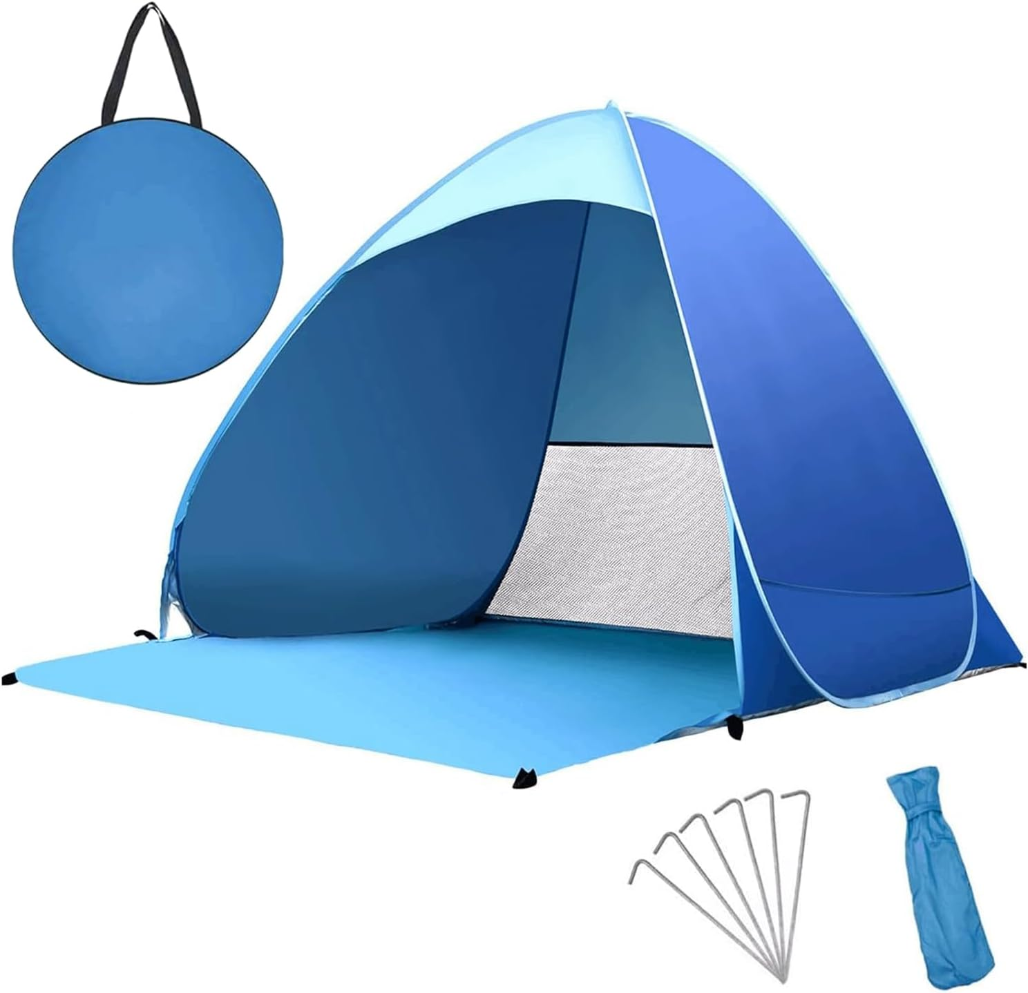 Pop up Beach Tent 2-3 Person, Foldable Outdoor Beach Tent, Portable Sun Shelter Tent, UPF 50+ Lightweight Instant Automatic Cabana Canopy with Carry Bag for Family Beach Picnic