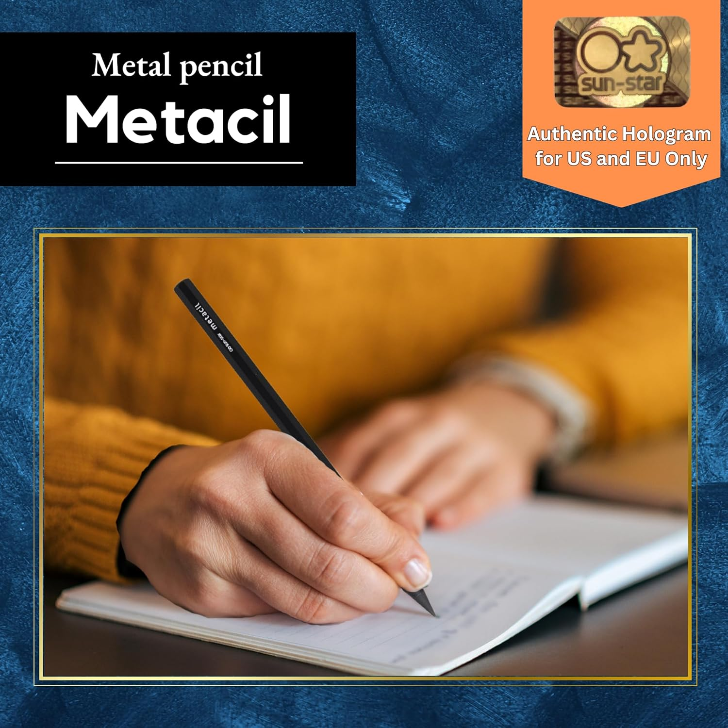 Sun-Star Stationery S4541120 Metal Pencil, Metacil, Black - Navy image number 2