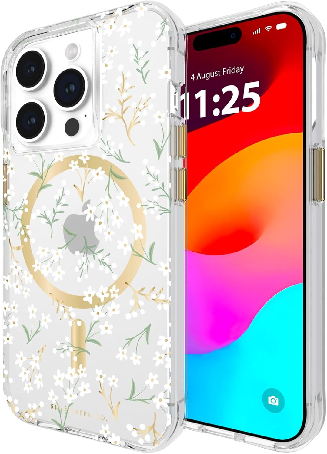 Rifle Paper Co. Iphone 15 Pro Case [Compatible with Magsafe] [12Ft Drop Protection] Cute Iphone Case 6.1" with Floral Pattern, Anti-Scratch Tech, Shockproof Material, Slim Fit - Willow