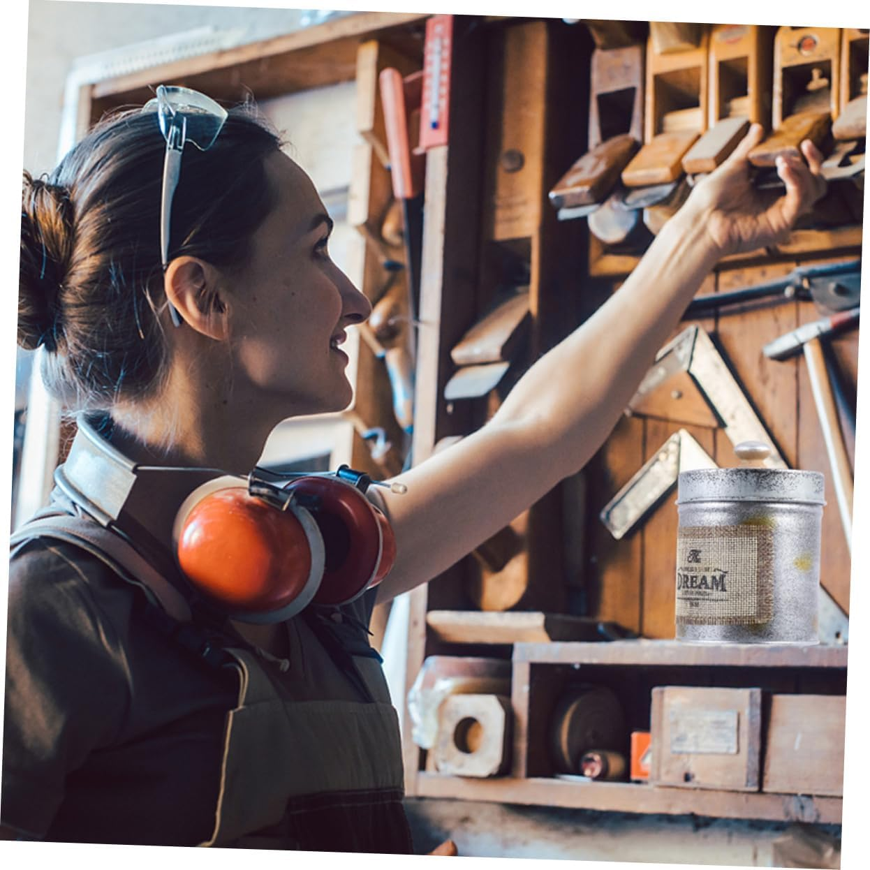 CIYODO 2Pcs Antique Iron Storage Jar Retro Kitchen Canister Desktop Organizer Home Container Jars for Pantry Storage image number 1