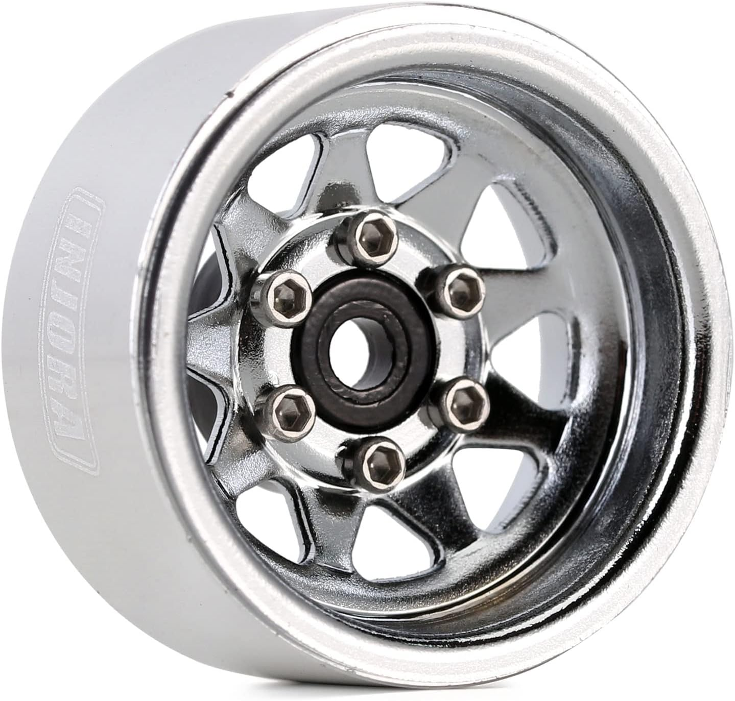 INJORA 1.0 Beadlock Wheel Stamped Steel Beadlock Deep Dish 1.0" Wheels for Axial SCX24 Gladiator Deadbolt Bronco C10 JLU Upgrade Parts(Silver) image number 4