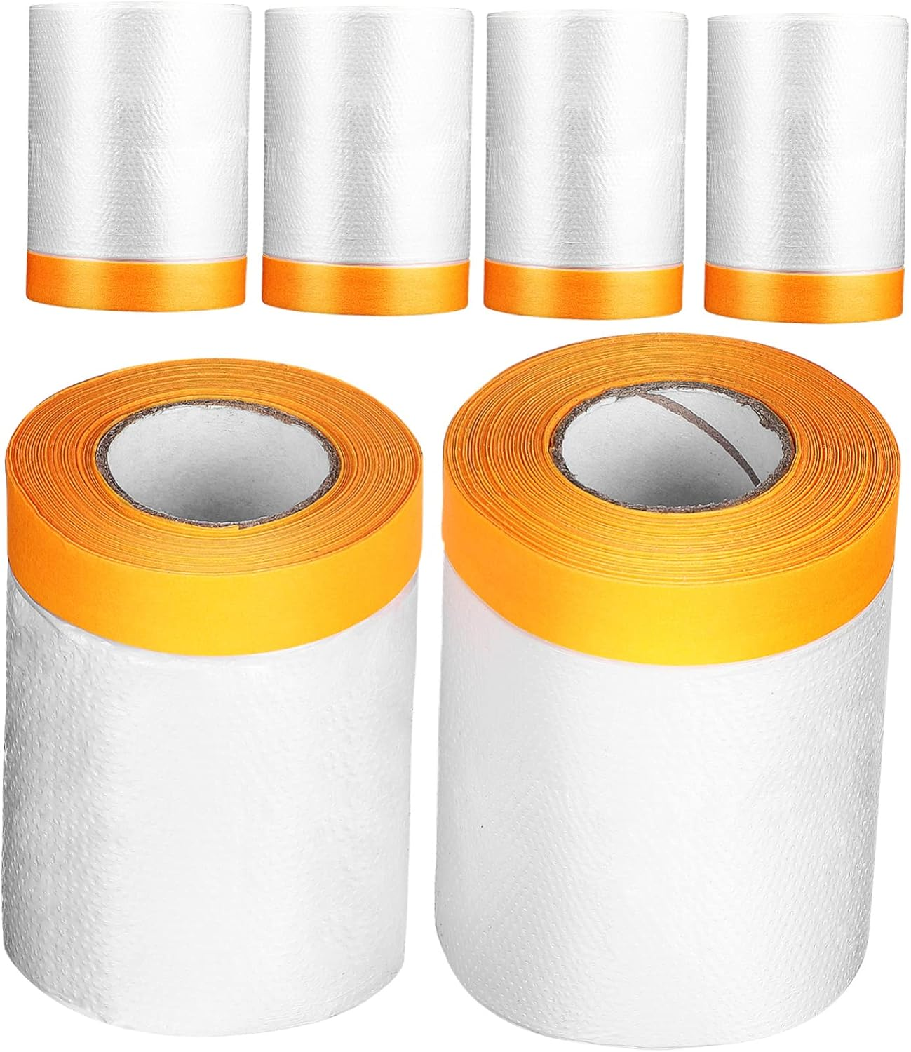6Rolls Masking Papers Tapes Drape Covering Films for Automotive Painting Furniture Masking Easy Application Tear-Resistant Design image number 2