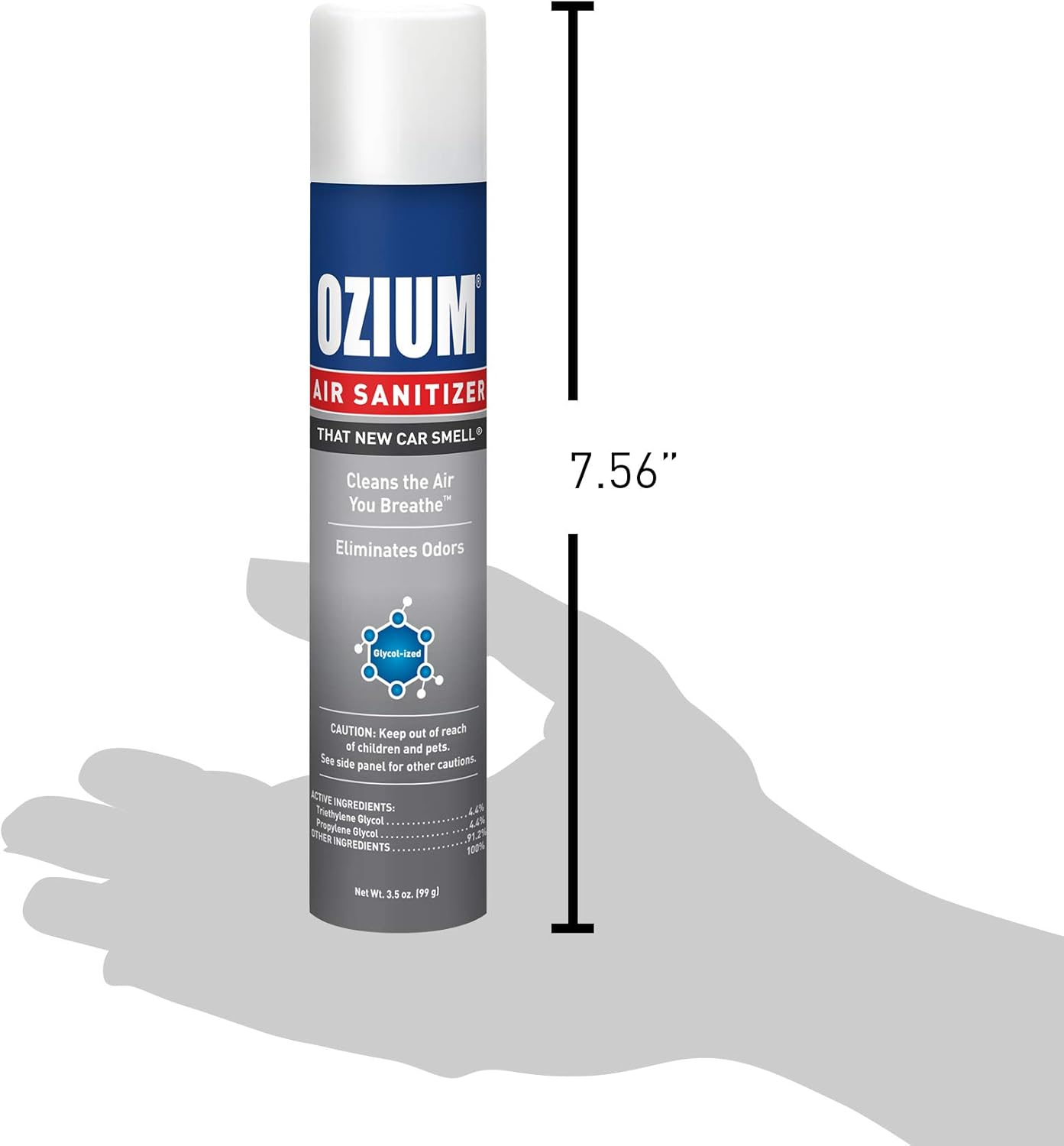 Ozium Air Sanitizer and Odour Eliminator New Car Feel Spray 99 G image number 2