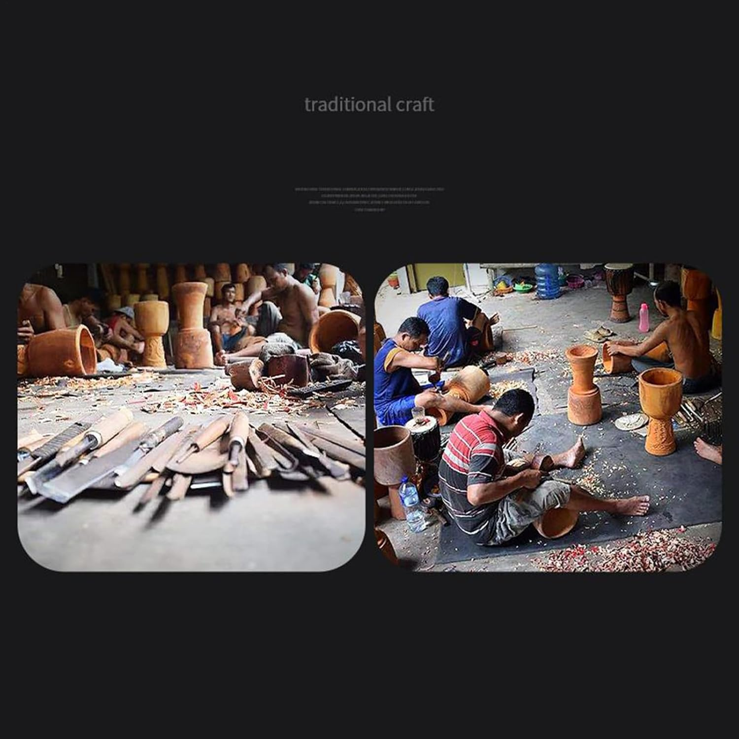 Bongo Drums Adults, African Inspired Hand Drum, 15.75 Inches, Blue Multicolored Musical Instrument, Wooden Leather Design, Artistic Music Decor for Stage Performances, Activities