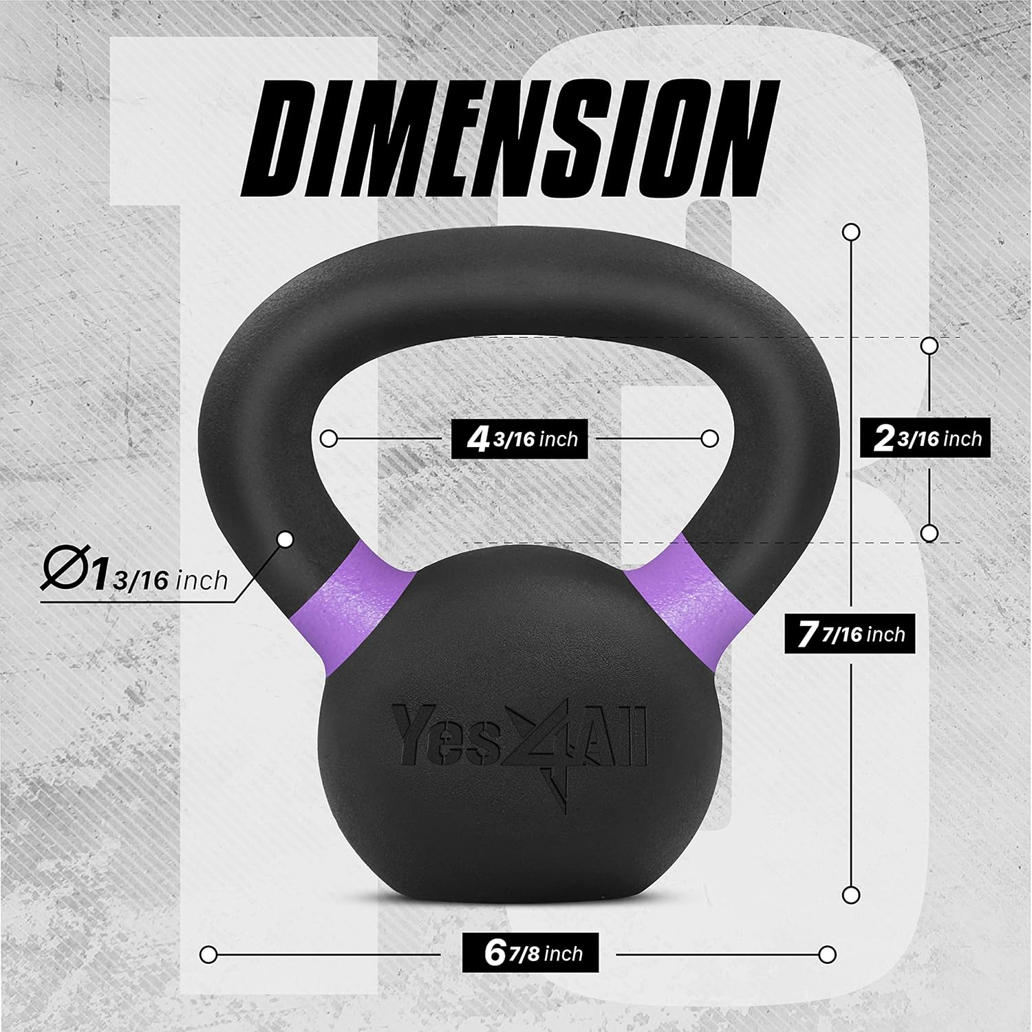 Yes4All Kettlebell Set of Vinyl, Cast Iron, Powder Coated Kettlebell, Variety of Weights for Strength Training Kettlebell image number 2
