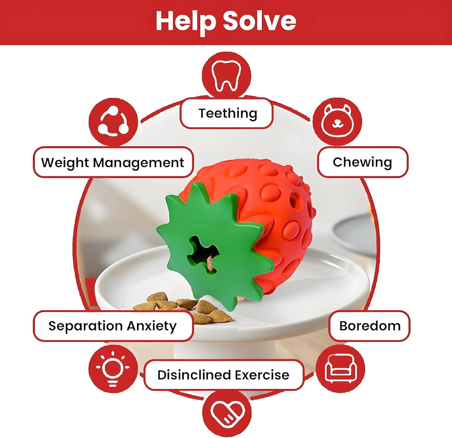 2Pcs Dog Chew Toy,Interactive Enrichment Food & Treat Dispensing Chew Dog Toy,Puppy Slow Feeder Dispenser,Dogs Puzzle Ball Toys for Small Medium Dogs Teeth Cleaning and IQ Training image number 2