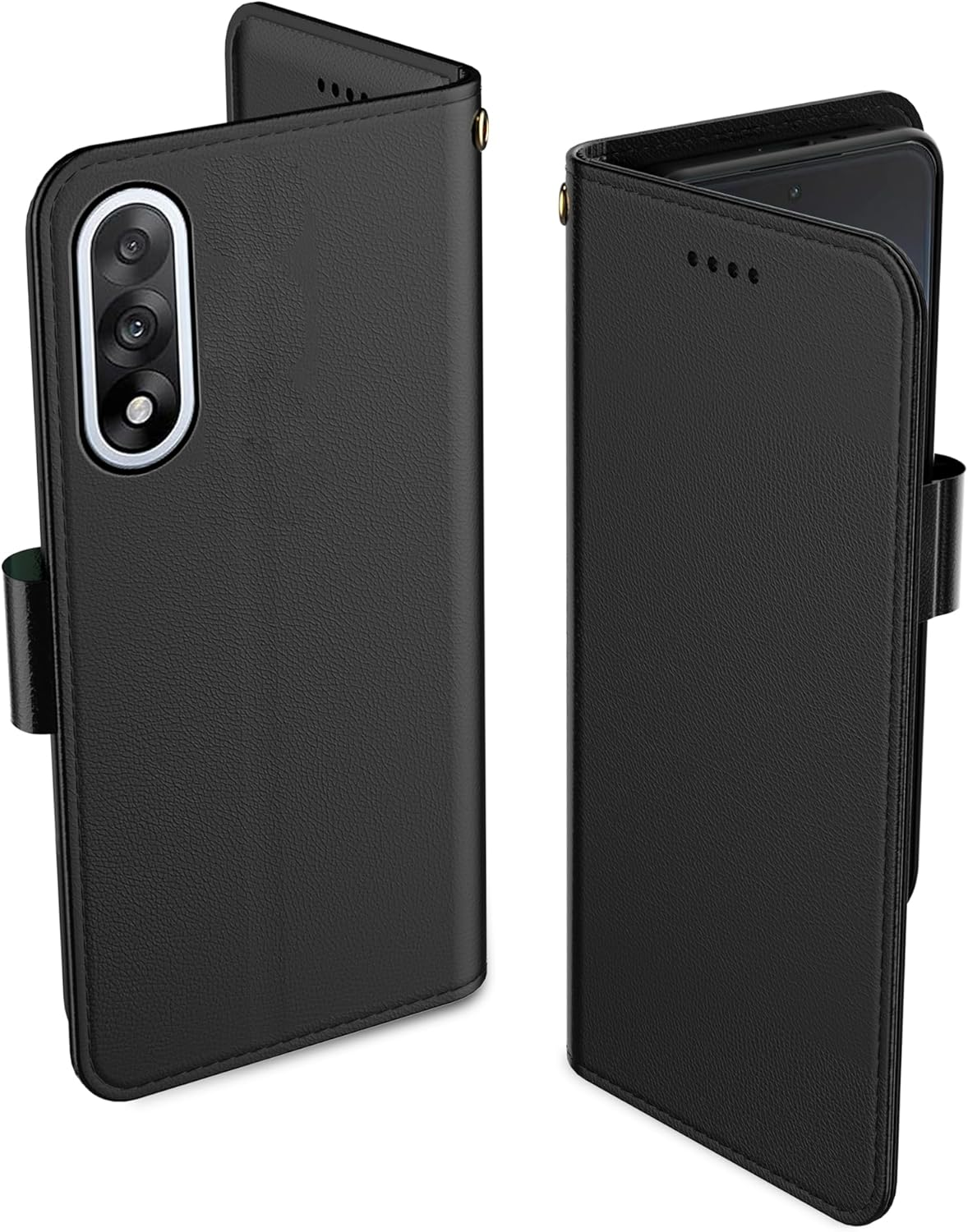 Aiziki for Nord 5 Phone Case, Leather Flip Case with 3 Card Slots & Kickstand, Anti-Drop, Magnetic Closure, Compatible with Nord 5 Case- Black image number 6