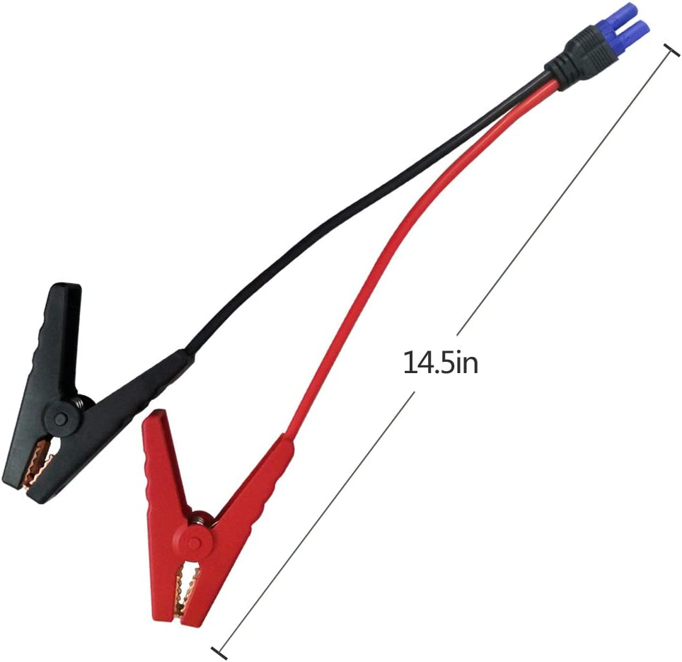 KUNCAN EC5 Jump Starter Cable with Battery Clamps - 12V Replacement Alligator Clips to EC5 Connector Car Jumper Cable for Emergency Portable Car Jump Start Battery Booster Cable 10AWG Wire image number 3