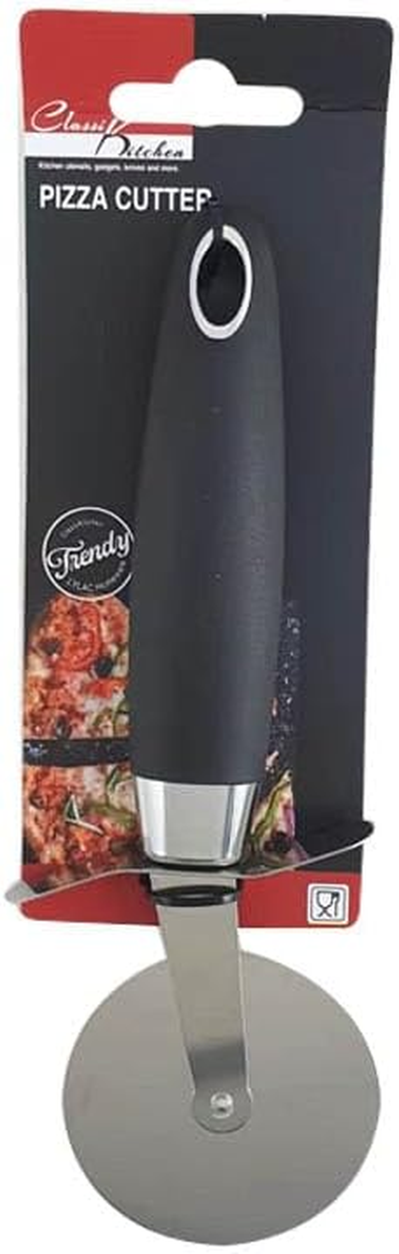 [2PCS] Lylac Homeware Pizza Cutter with Comfort Grip Handle, Stainless Steel Wheel, 6.5X20Cm