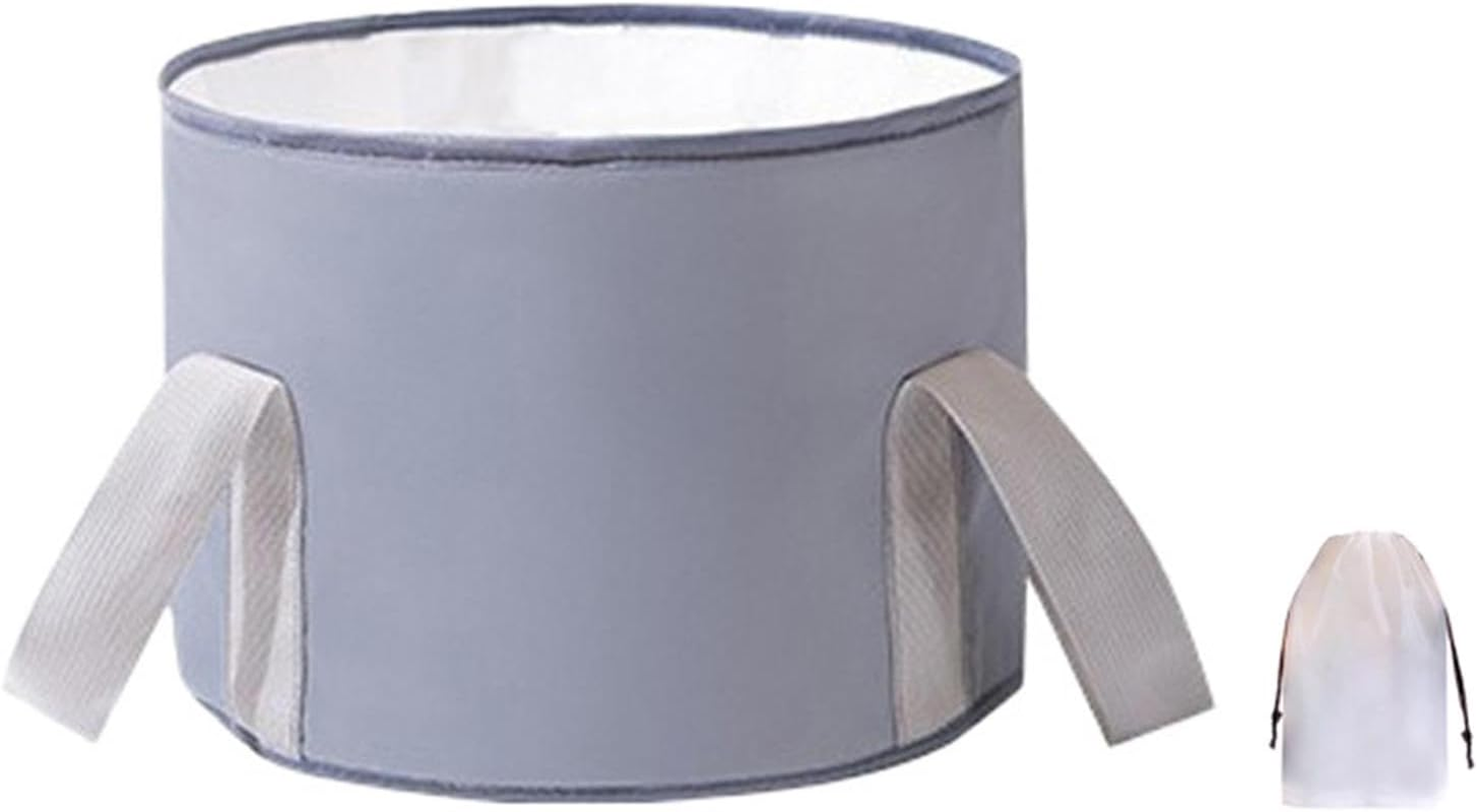 OIIBWQ Folding Foot Bath Tub Feet Washing Basin Foot Soaking Bucket for Dormitory, Gray, S