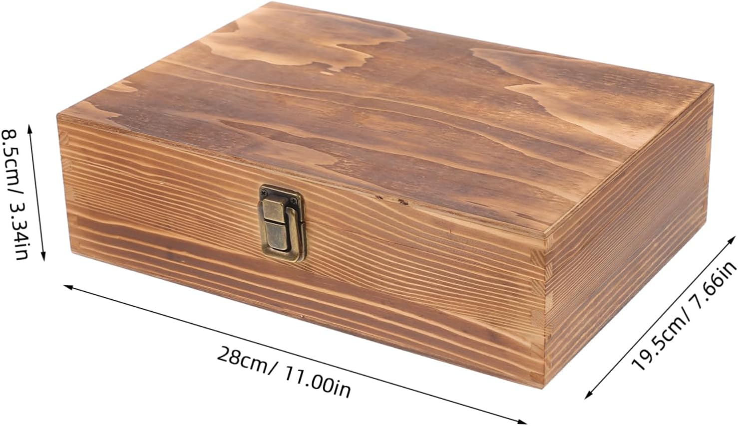 Small Wooden Jewelry Box Lid, Multi-Functional Decorative Keepsake Storage Container, Burnt Wood Finish, Compact Wood Trinket Organizer for Home And image number 2