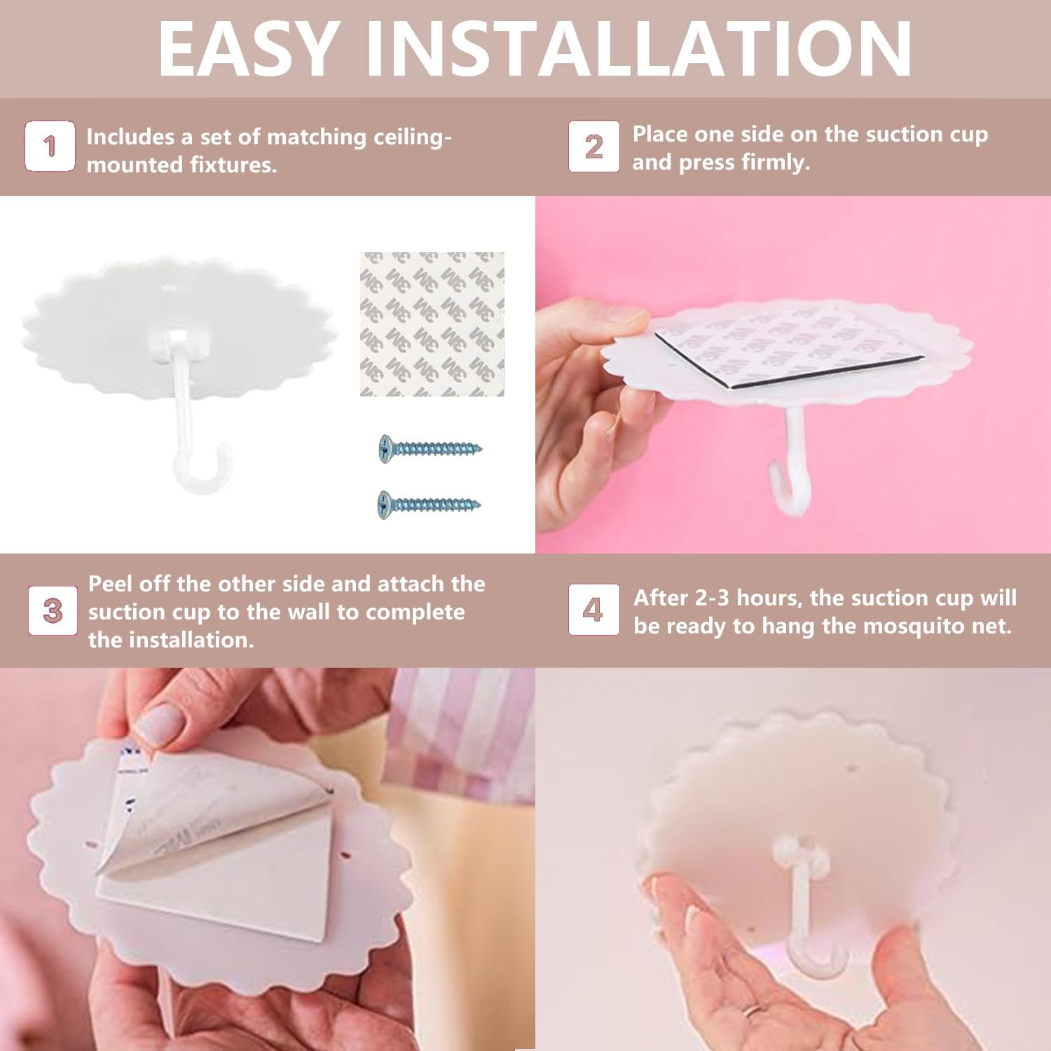 Elegant Double Layer Bed Canopy, Princess Lace round Dome Canopies Netting Mesh Bed Curtain Drapes for Kids Adults Children Dreamy Mosquito Nets Bedroom Decoration Castle Play Tent Reading Nook image number 3