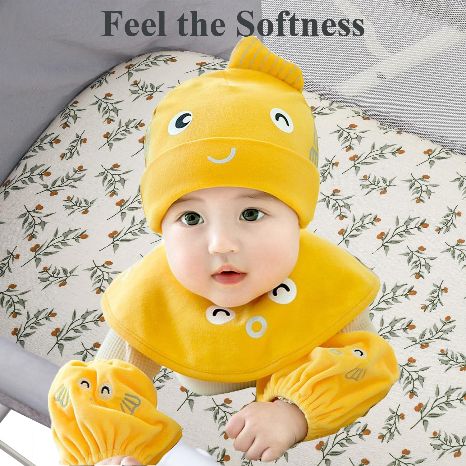 Fadacudan Muslin Bassinet Sheet Compatible with Uppababy Bassinet, 2 Pack Cotton Stylish Boho Fitted Bassinet Sheets Super Soft for Baby Roman Green & Botanical Leaf image number 3