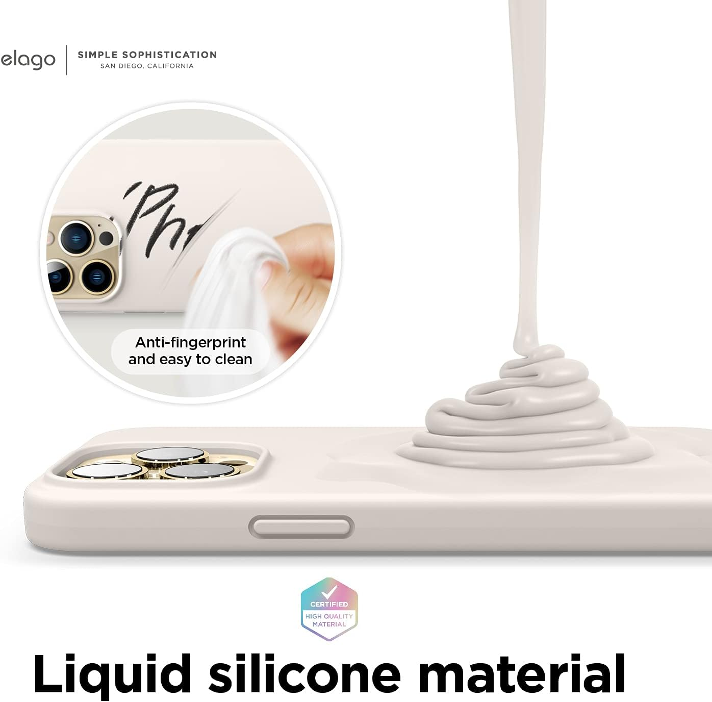 Elago Liquid Silicone Case Compatible with Iphone 13 Pro Max Case (6.7"), Premium Silicone, Full Body Protection - 3 Layer Shockproof Phone Cover, Anti-Scratch Soft Microfiber Lining (Stone) - Brown image number 4