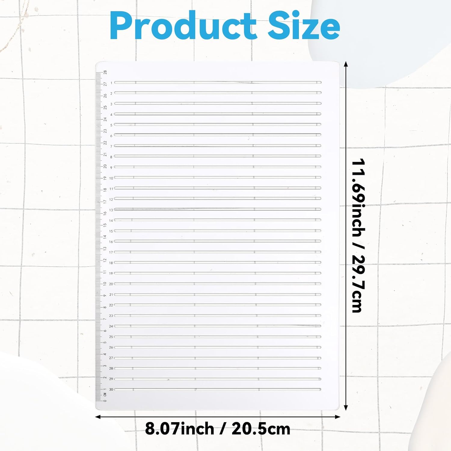Xinjoduz Plastic Straight Line Stencil Template 11.7"&times; 8.1" Clear Line Spacing Journal Stencils Drawing Calligraphy Stencils Measuring Ruler Template Envelope Supplies for Card Paper Lettering Writing image number 2