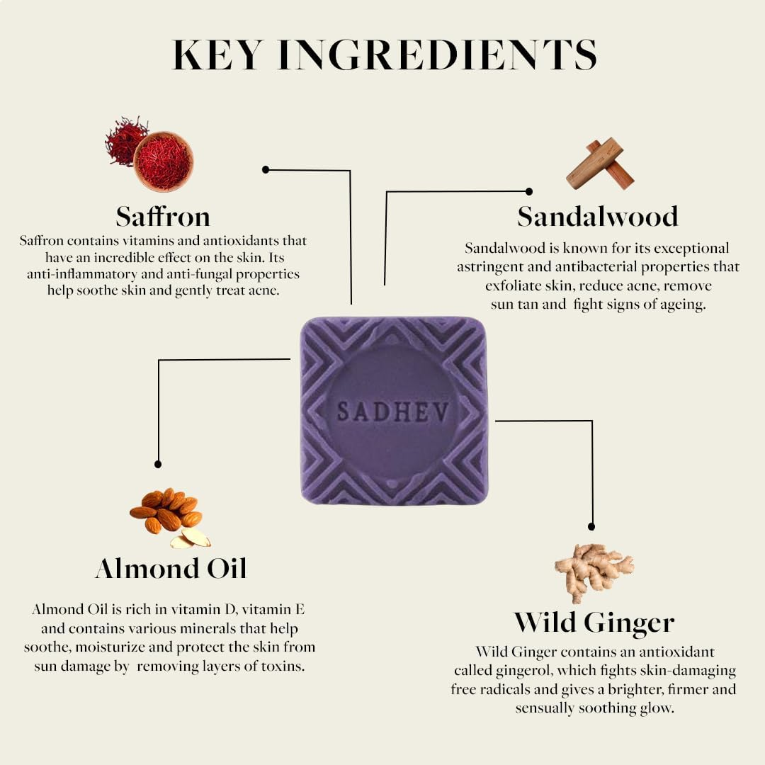Sadhev - Depigmentation Bathing Bar - Sandal & Saffron image number 5