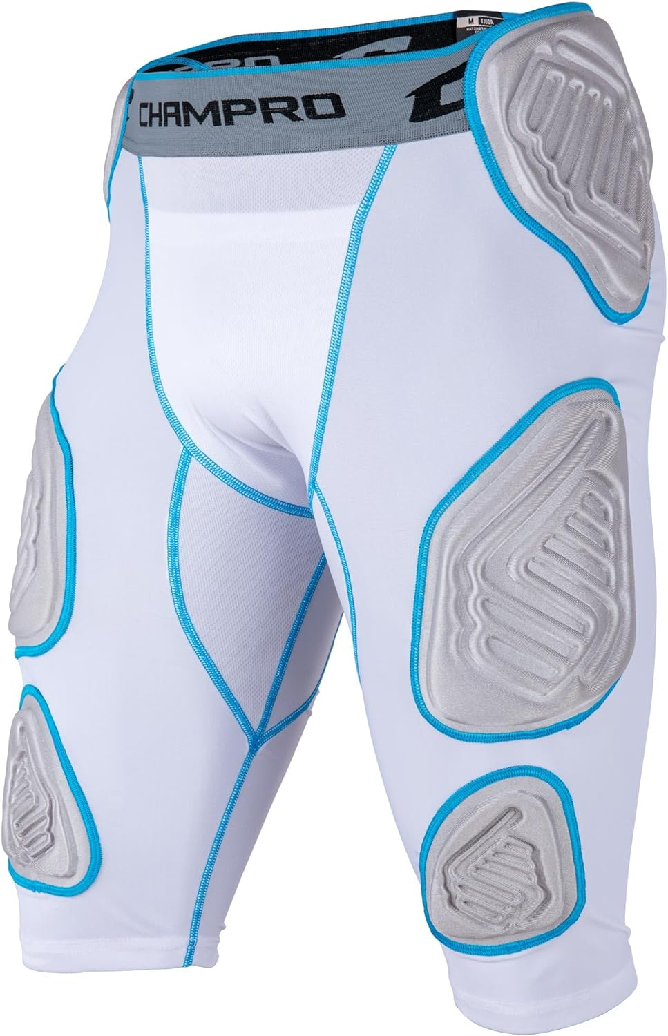 CHAMPRO CHAMPRO Men'S Bull Rush 7-Pad Compression Girdle for Football, Basketball, Hockey, and More