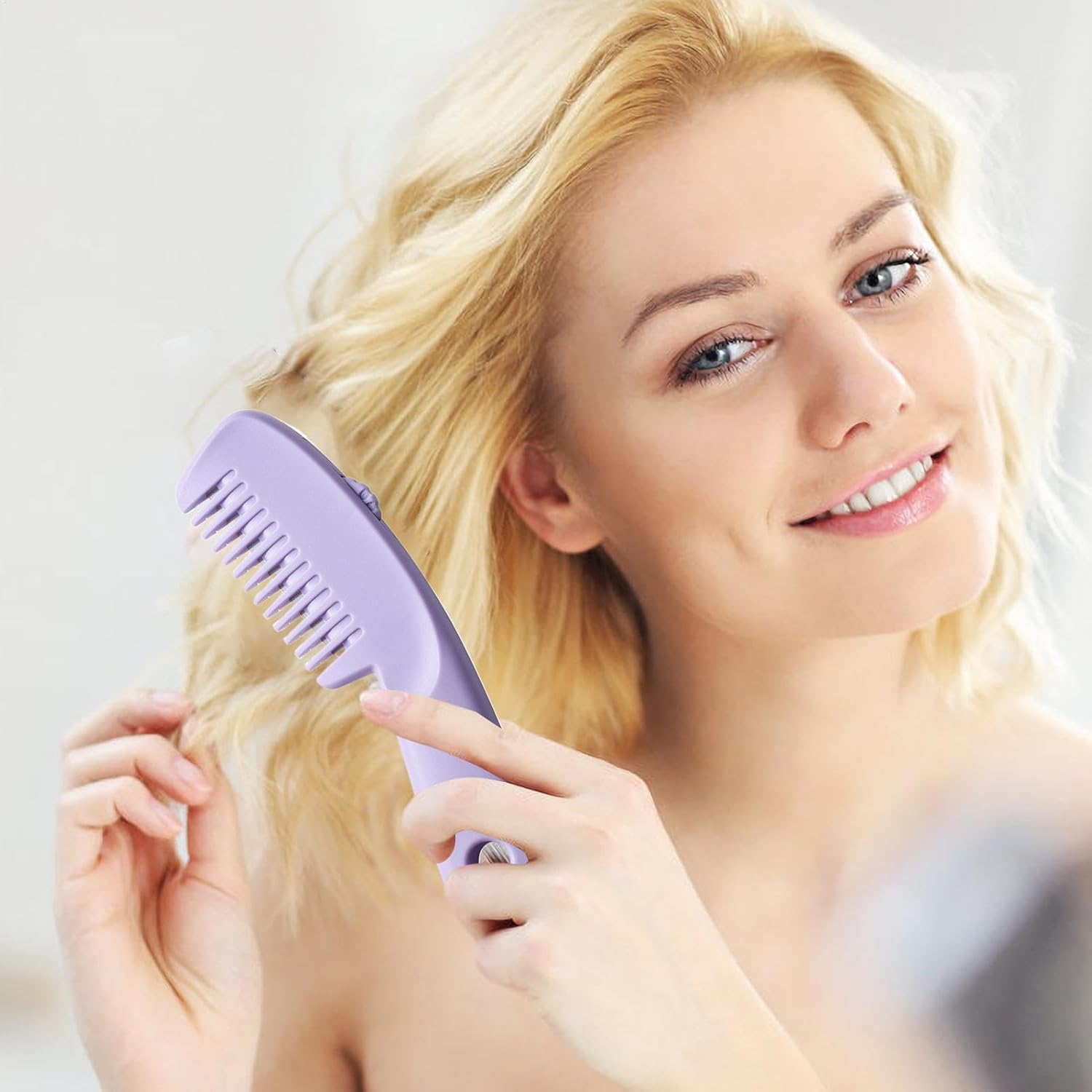 Tuxuseo Hair Thinning Comb, Hair Cutting Comb, Multifunctional Texturising Hair Cutting Thinning Comb, Pony Trimmer, Portable Women Styling Accessories for Smooth Look for Families image number 4