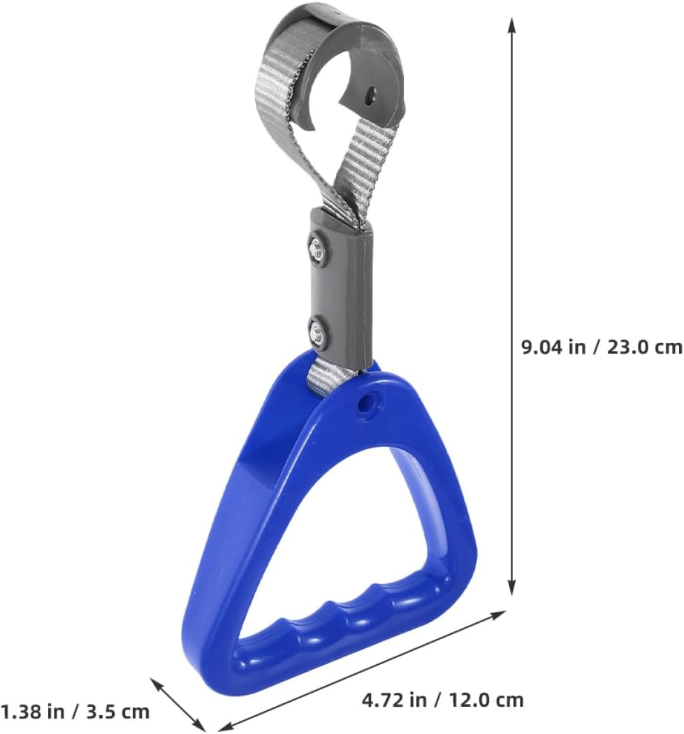 Alasum 2Pcs Blue Triangle Grab Handles with Strap for Car and Subway &ndash; Portable Auto Support Handle for Elderly Standing Assist, Adjustable Vehicle Hand Grip for Travel and Daily Use image number 2