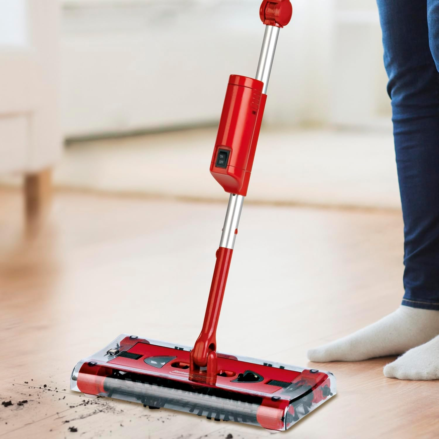 Swivel Sweeper Battery Broom - Easily Pick up Crumbs - Cordless, Bagless & Rechargeable - Floor Sweeper with Hinged Coupling & 360&deg; Rotation - Maximum Flexibility - Effortless Cleaning image number 2