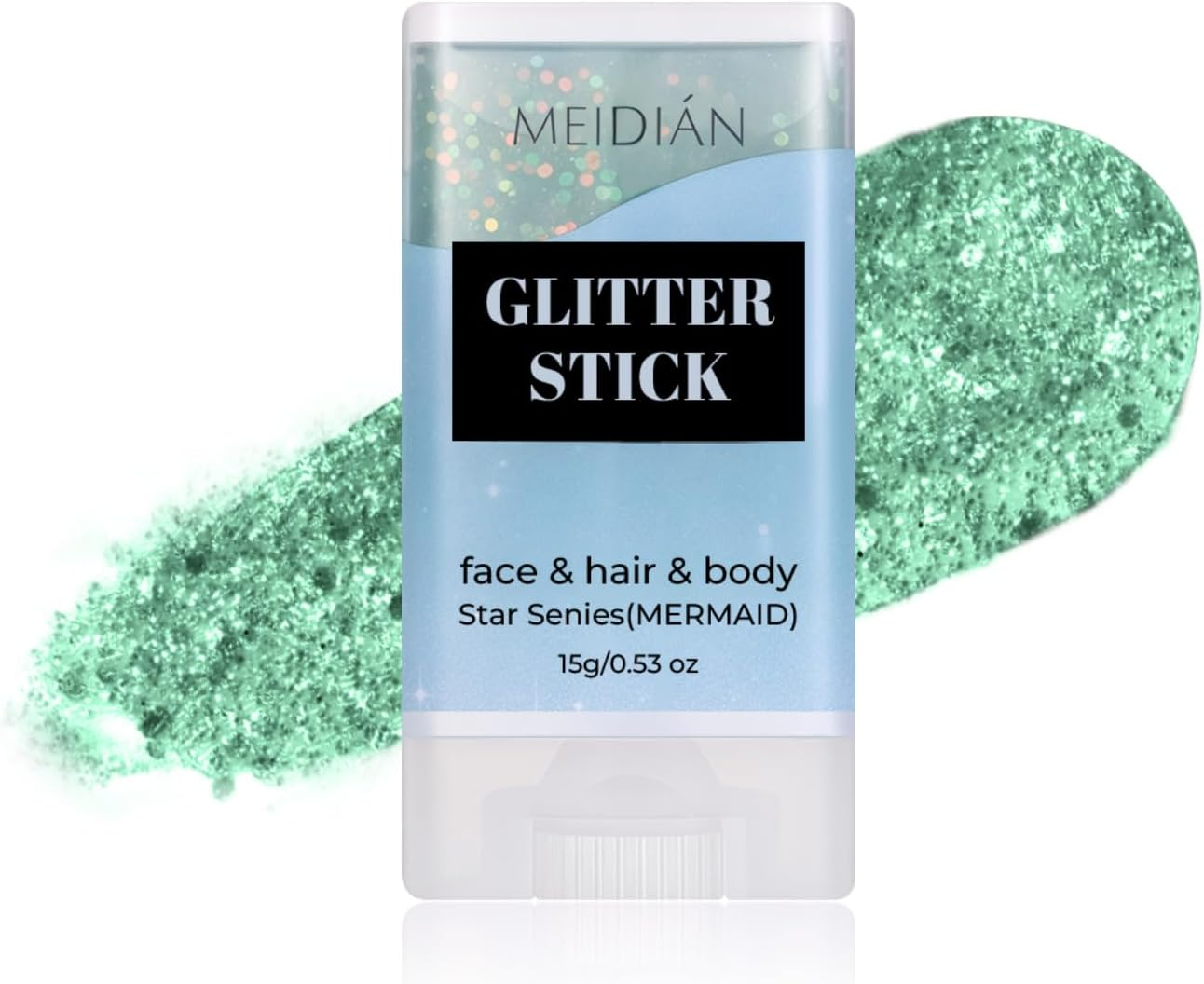 YBUETE Blue Face Body Glitter Stick,Face Chunky Glitter Gel for Singer Concert Outfit Rave Festival Accessories for Women,Glitter Nail Sequins Iridescent Flakes for Festival Rave Halloween Makeup