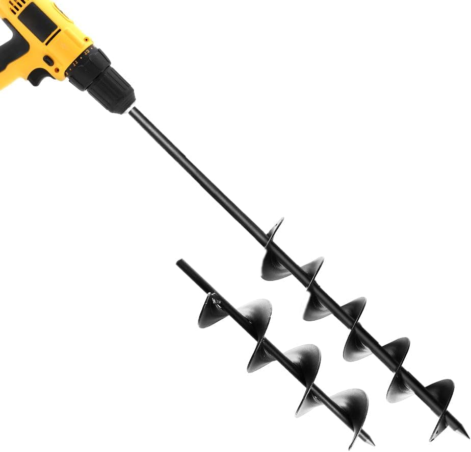 Giantz Auger Drill Bit, 75 X 300/600Mm Garden Augers Drills Spiral Earth Planter Post Hole Digger Bulb Plant Power Tool Accessories Flower Gardening Tools for Planting, High Duty Solid Steel Black image number 1