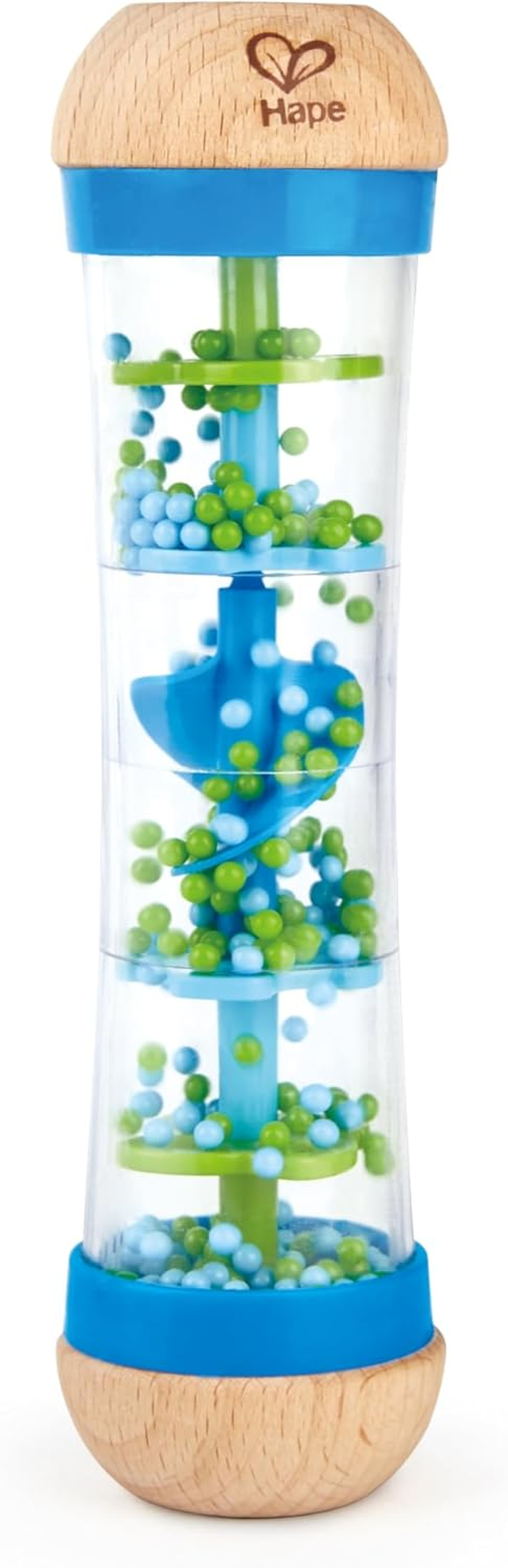 Hape Beaded Raindrops Rattle - Colorful Musical Toy for Kids | Blue | Perfect for Toddlers - Stimulates Senses with Rain Drop Sounds image number 3