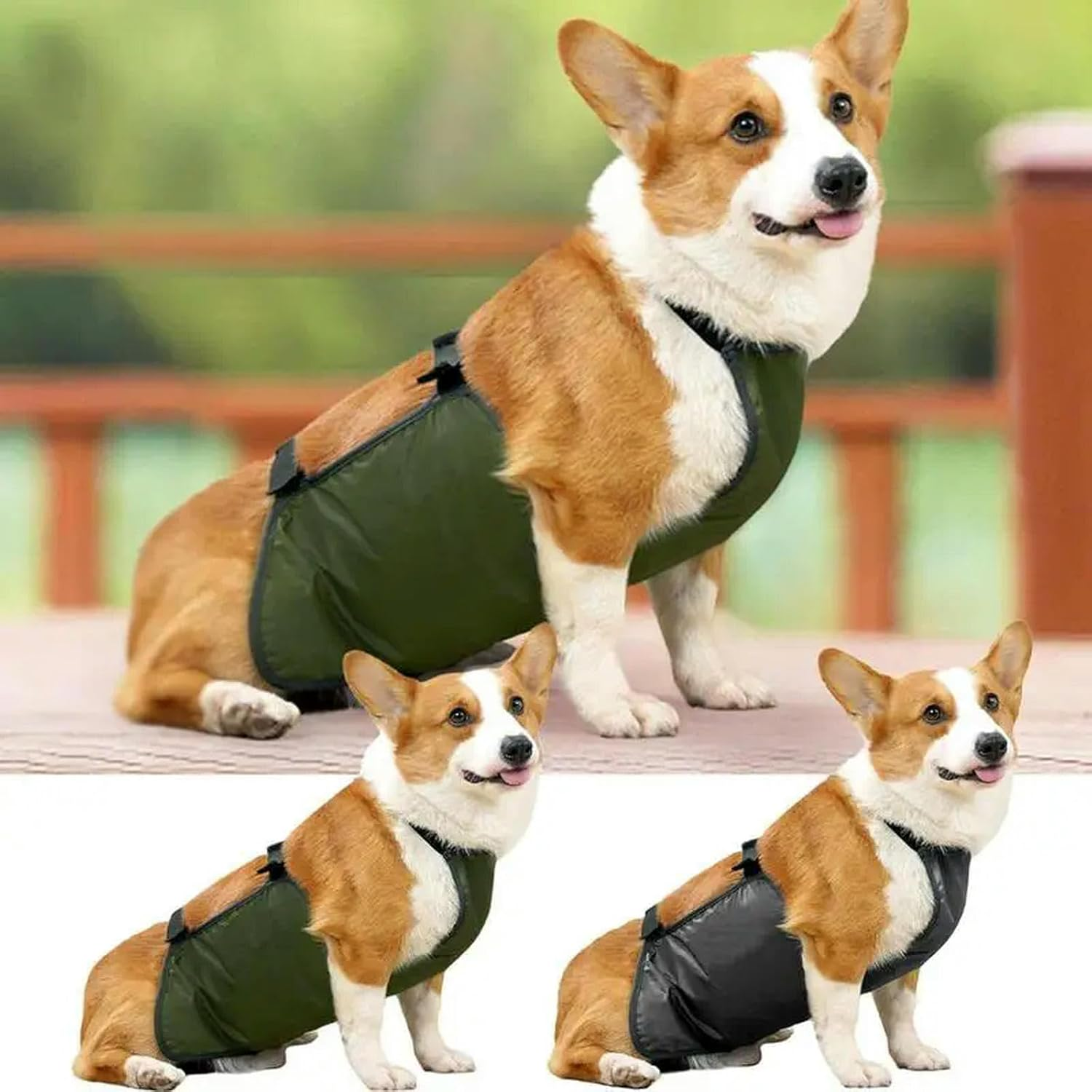 UOSIA Waterproof Corgi Raincoat - Dog Belly Cover & Protector, Breathable, Anti-Dirty