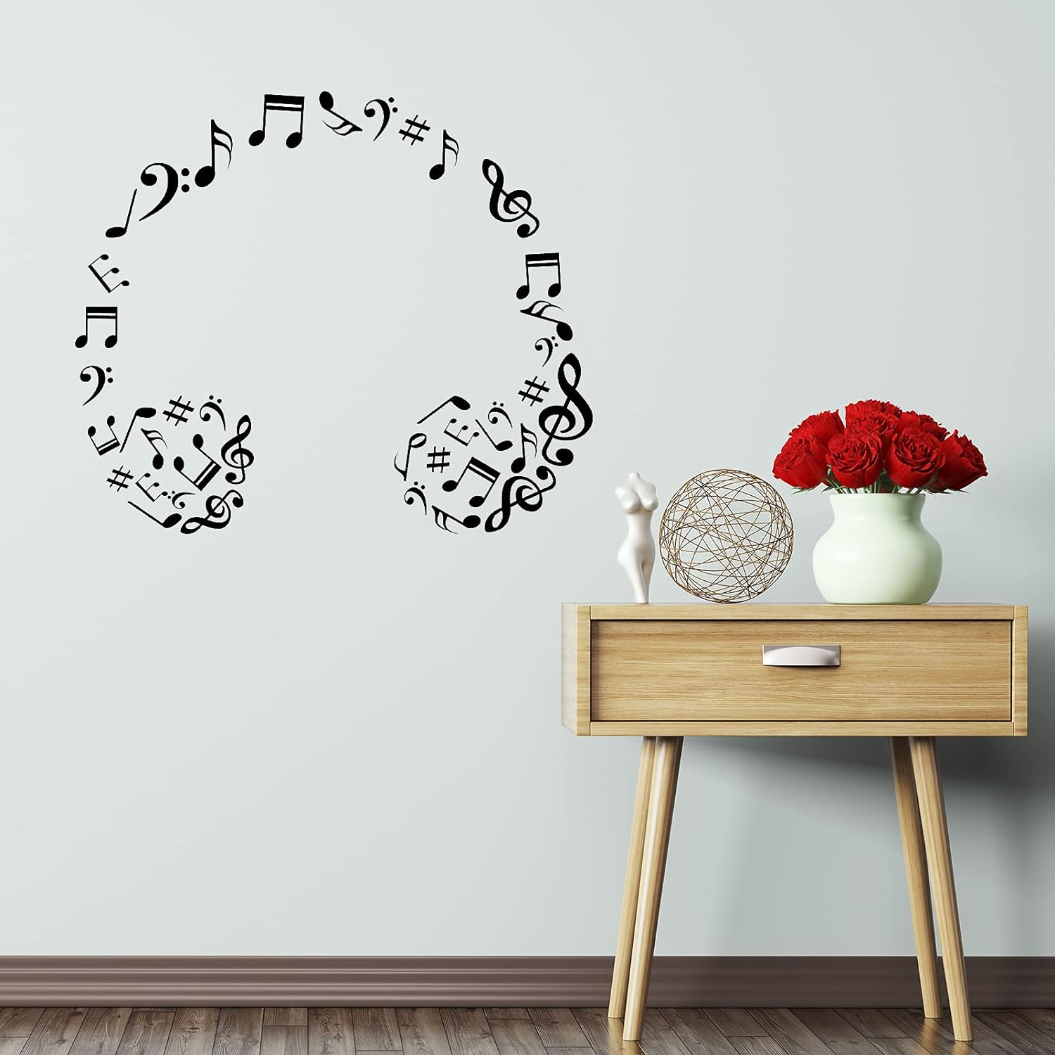 Music Wall Stickers Decals Music Note Wall Decor Removable Notation Band Decals Vinyl Mural Wallpaper DIY Home Decor for Classroom Living Room Bedroom Kids Studio Decoration image number 2