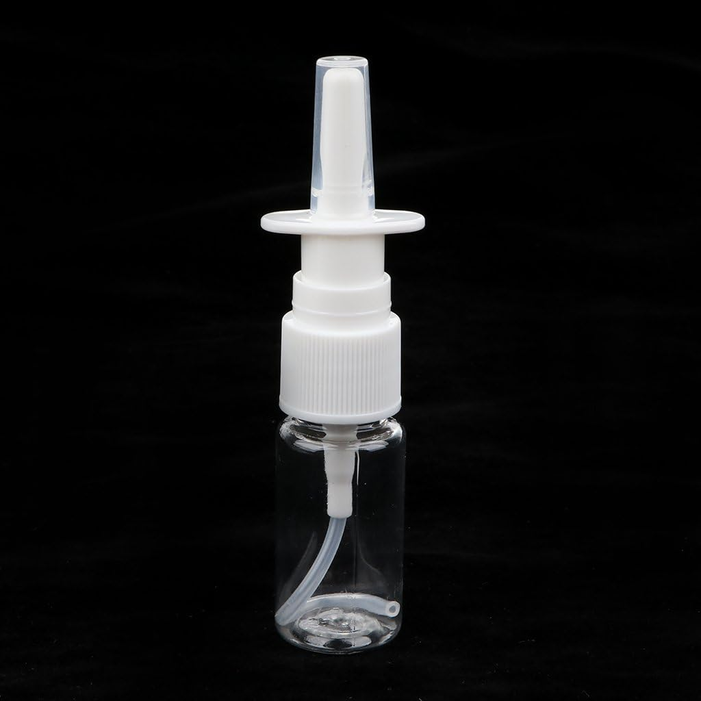 Prettyia 20Pcs Empty Refillable Nasal Spray Bottles Sprayer Containers Plastic Clear - 10Ml image number 3
