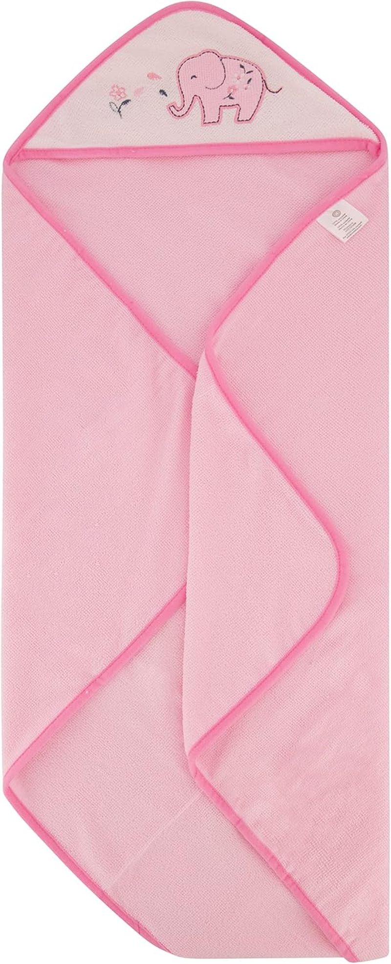 Cudlie Buttons & Stitches Baby Girl 3 Pack Rolled/Carded Hooded Towels in Blooming Elephant Print, GS71729 image number 3