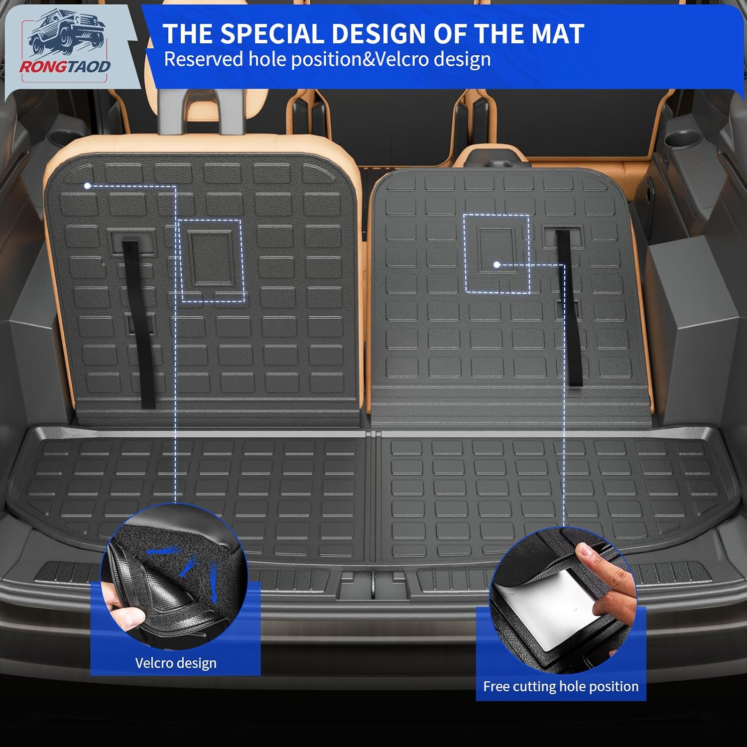 Rongtaod Trunk Mat Compatible with 2021-2025 Kia Sorento 6&7 Seats Cargo Mat Cargo Liner Trunk Liner Back Seat Cover Protector 2024 Sorento Accessories (Trunk Mat+2Nd&3Rd Row Backrest Mats)