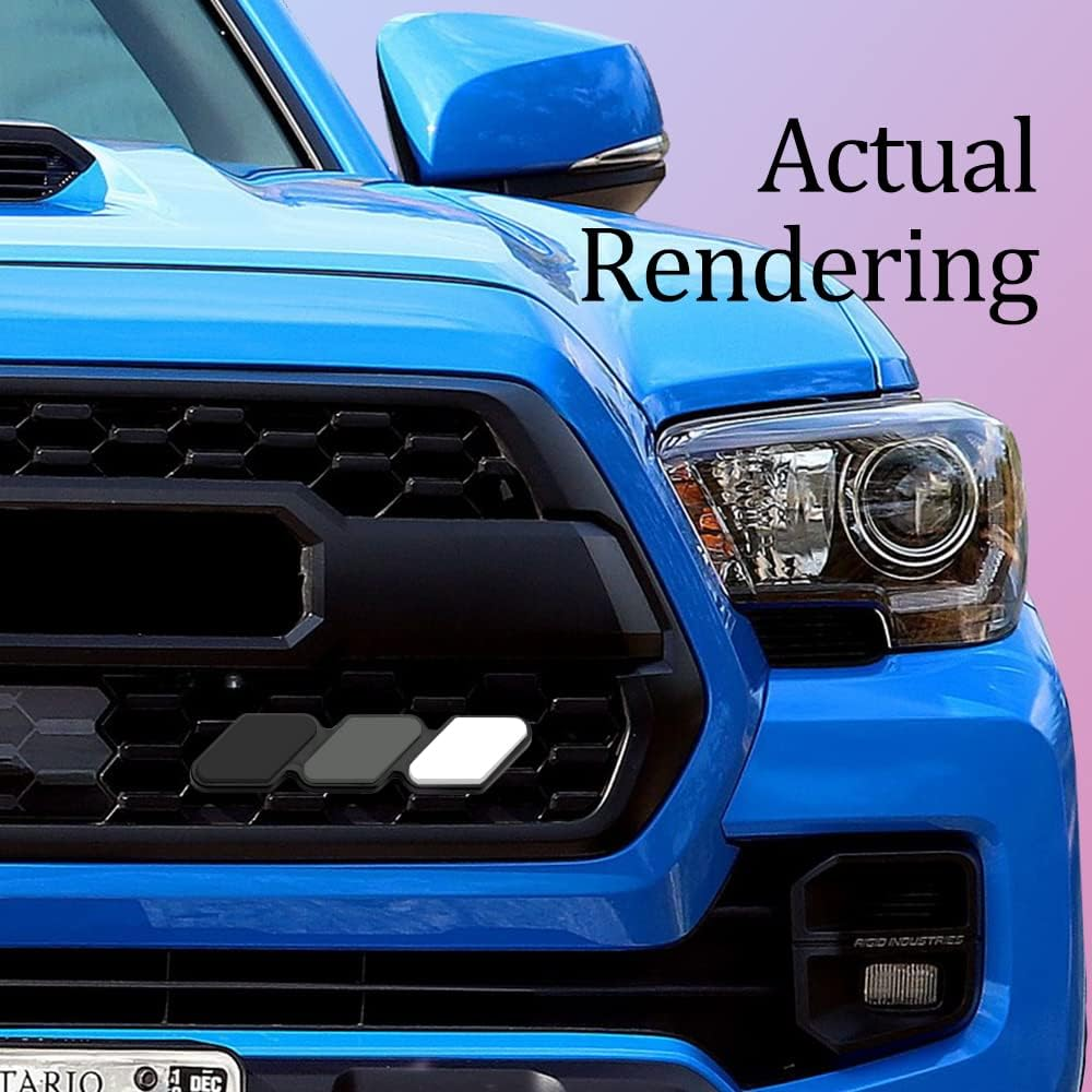 Middrivr TRD Grille Decor Badge, Tri-Color Grille Insert Trims, Emblem Decoration Accessories for Tacoma 4Runner Tundra Sequoia Rav4 Highlander (Grey)